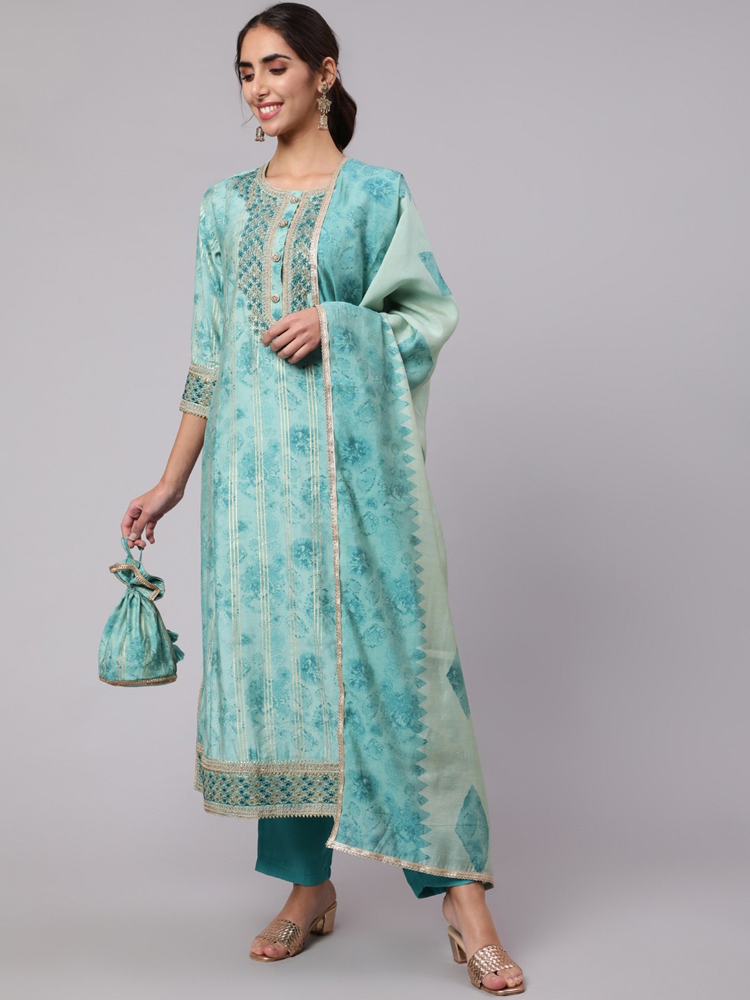 KALINI Women Ethnic Motifs Embroidered Sequinned Kurta with Trousers & With Dupatta, Blue
KALINI Women Ethnic Motifs Embroidered Sequinned Kurta with Trousers & With Dupatta, Blue