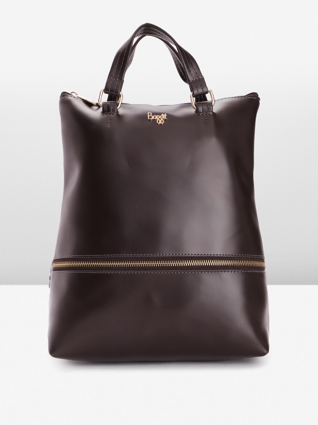 Baggit Women Solid Backpack, Brown