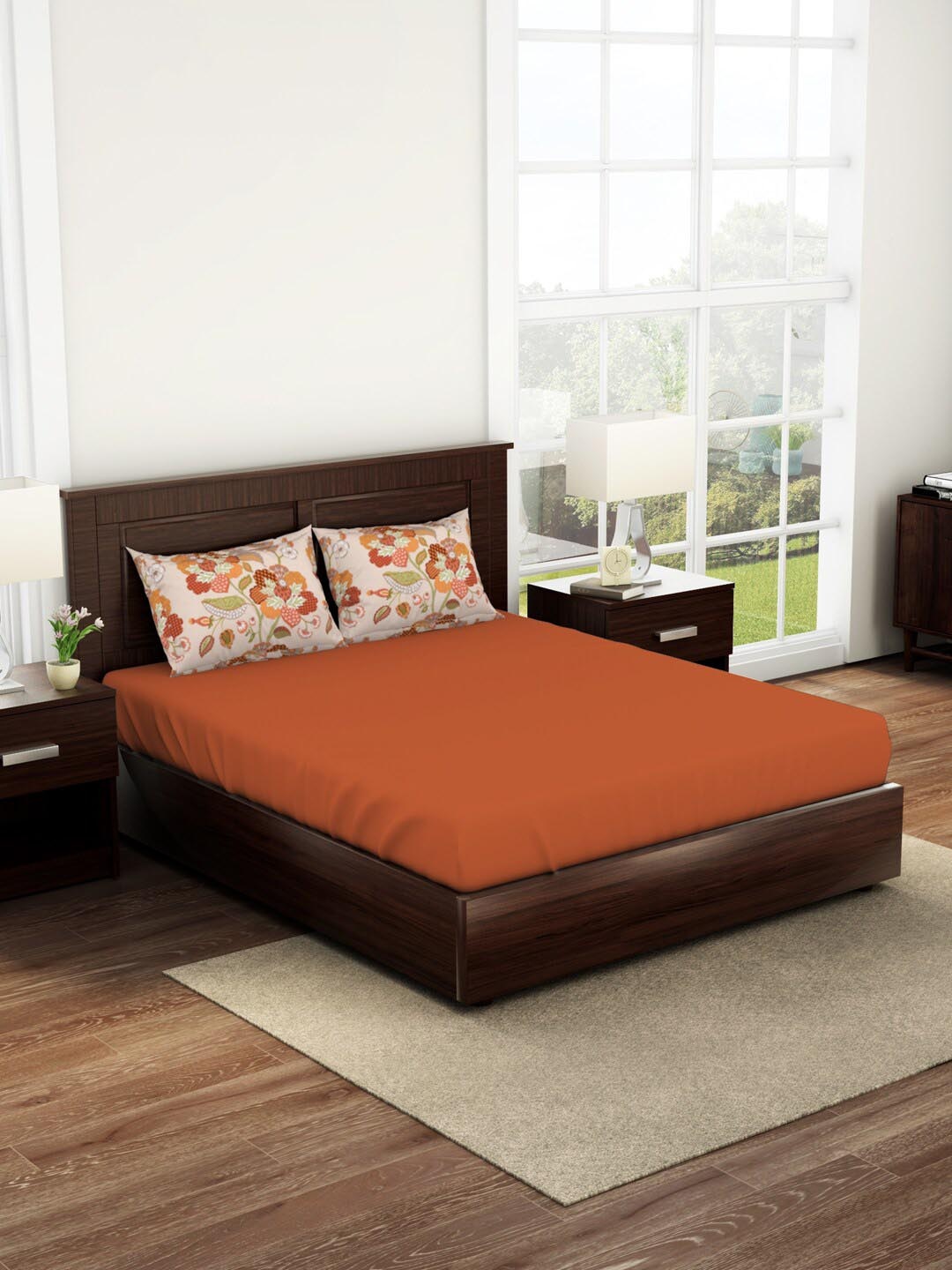SPACES Bonica Orange & Peach 144 TC Queen Pure Cotton Bedsheet with 2 Pillow Covers
SPACES Bonica Orange & Peach 144 TC Queen Pure Cotton Bedsheet with 2 Pillow Covers
