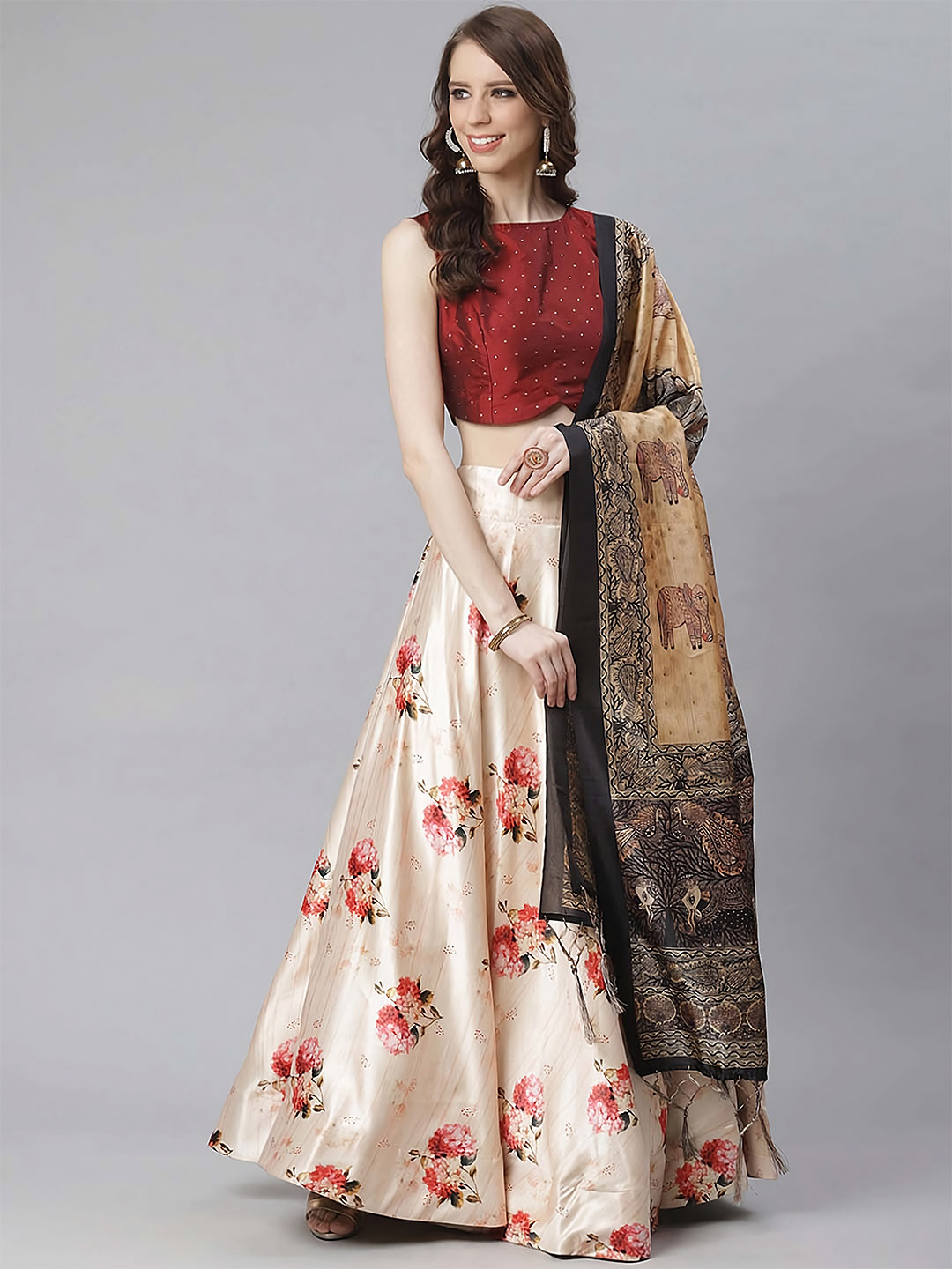 Kaizen TEXO FAB Printed Semi-Stitched Lehenga & Unstitched Blouse With Dupatta, Cream
Kaizen TEXO FAB Printed Semi-Stitched Lehenga & Unstitched Blouse With Dupatta, Cream