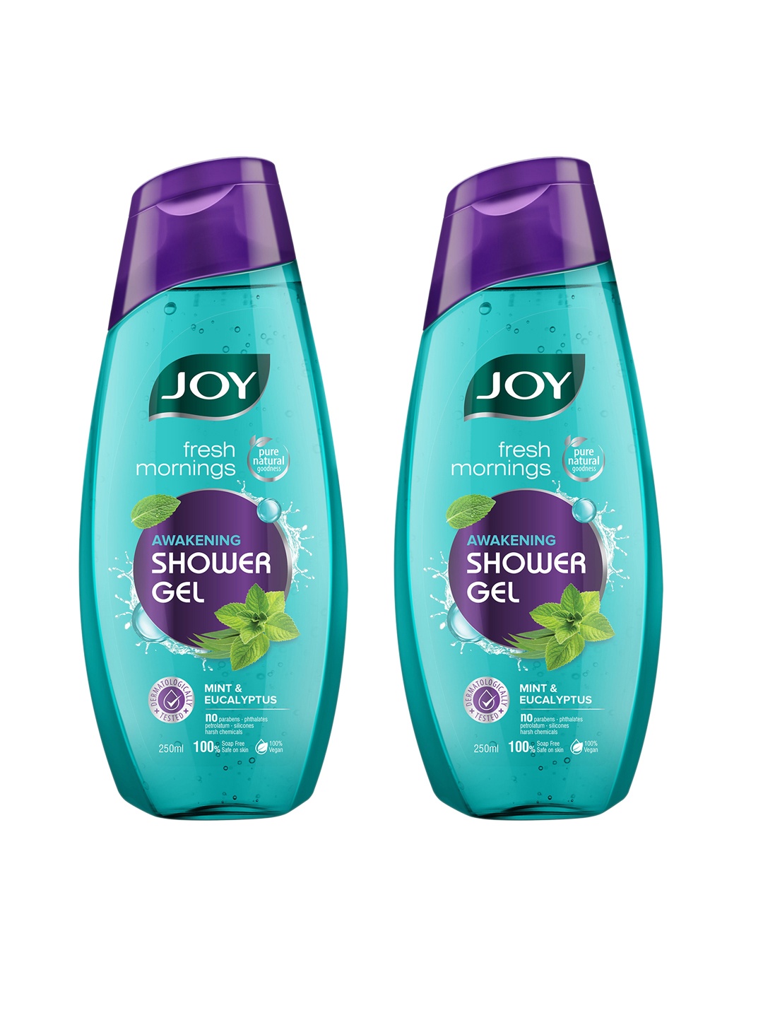JOY Set of 2 Fresh Mornings Awakening Shower Gel with Mint & Eucalyptus - 250 ml each, Blue
JOY Set of 2 Fresh Mornings Awakening Shower Gel with Mint & Eucalyptus - 250 ml each, Blue