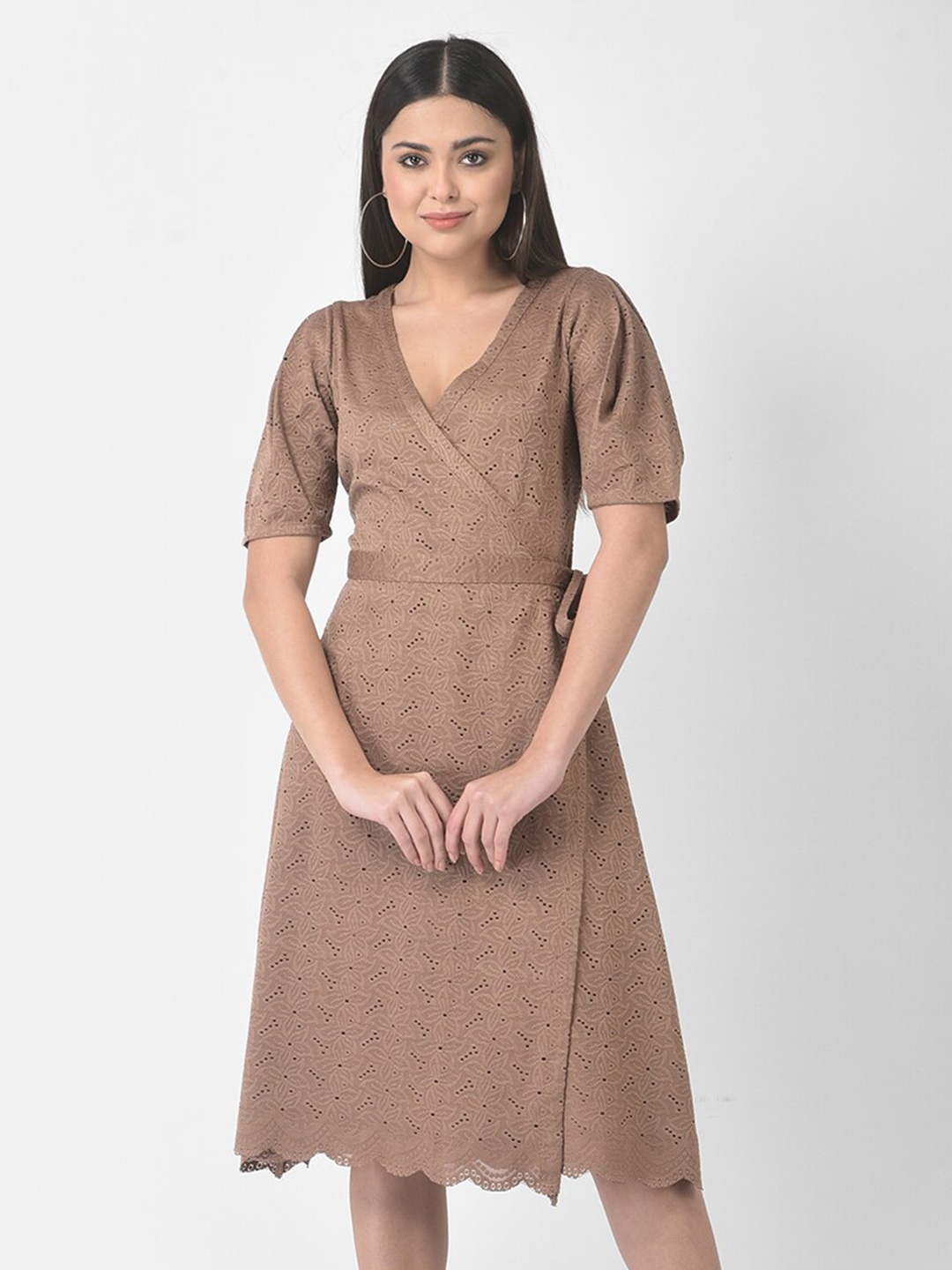 Eavan Fit and Flare Dress, Brown