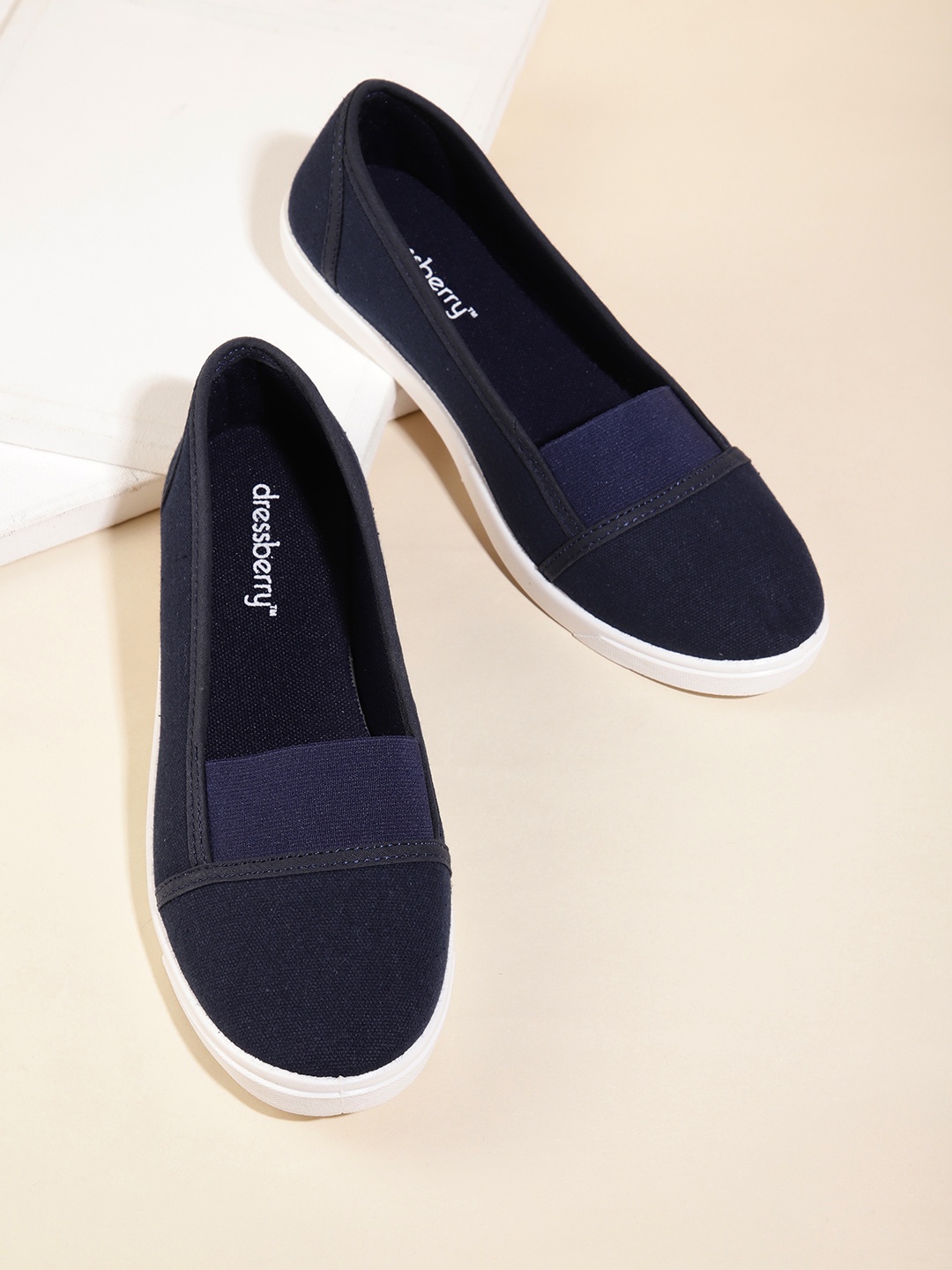 DressBerry Women Slip-On Sneakers, Navy blue