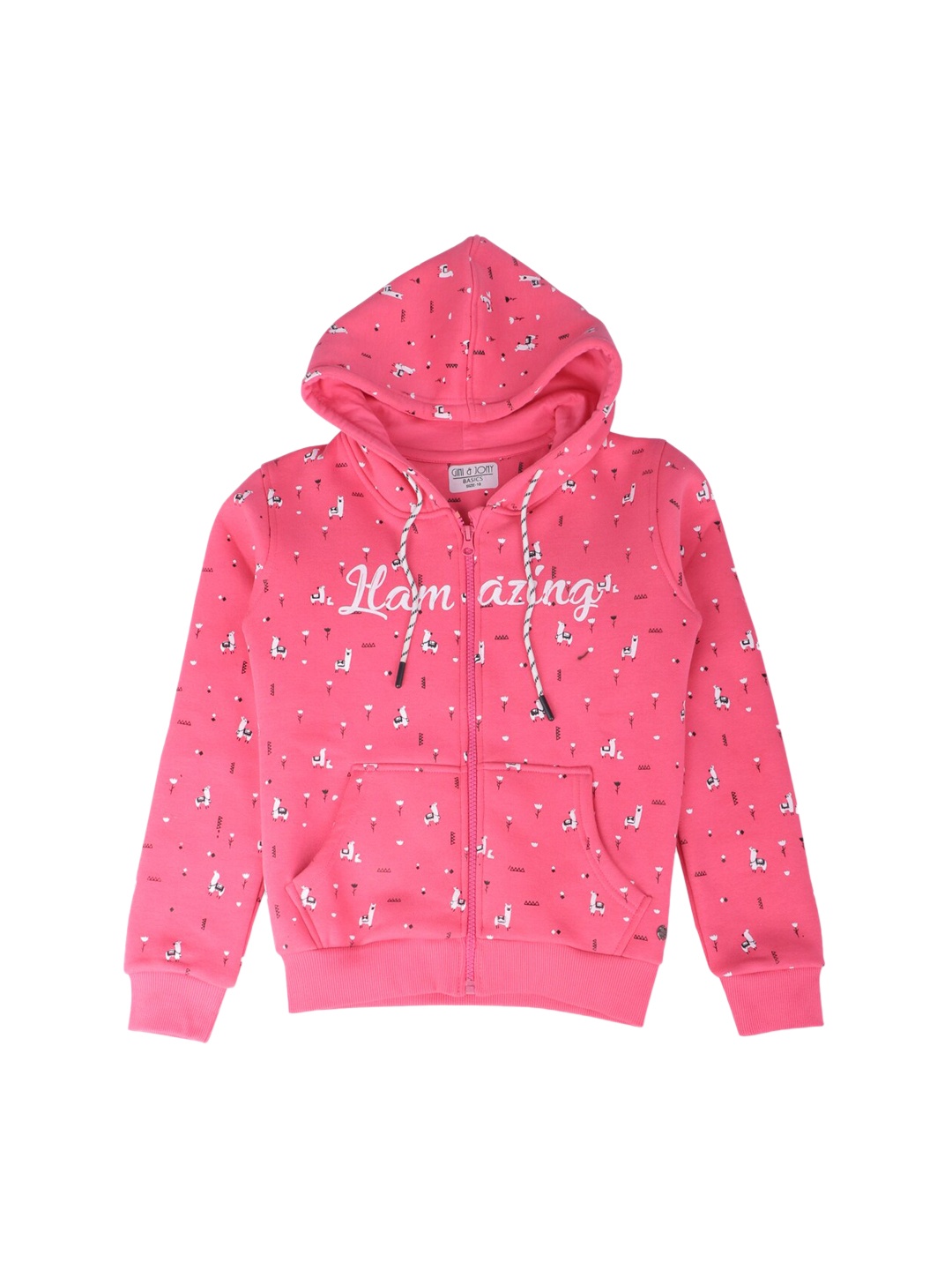 Gini and Jony Girls Fleece Bomber Jacket, Pink