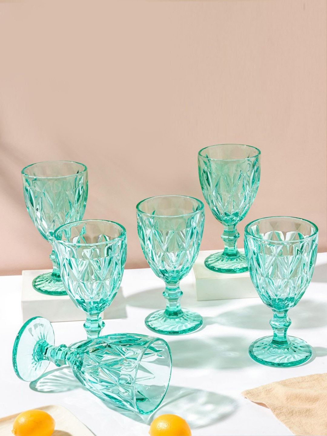 Nestasia Set Of 6 Teal-Green Textured Crystal Durable Wine Glasses 300ml Each
Nestasia Set Of 6 Teal-Green Textured Crystal Durable Wine Glasses 300ml Each