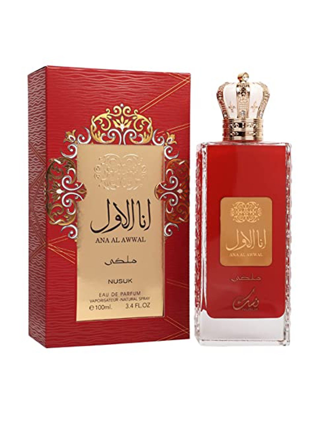 NUSUK Women Ana Al Awwal Eau De Parfum 100 ml, Red