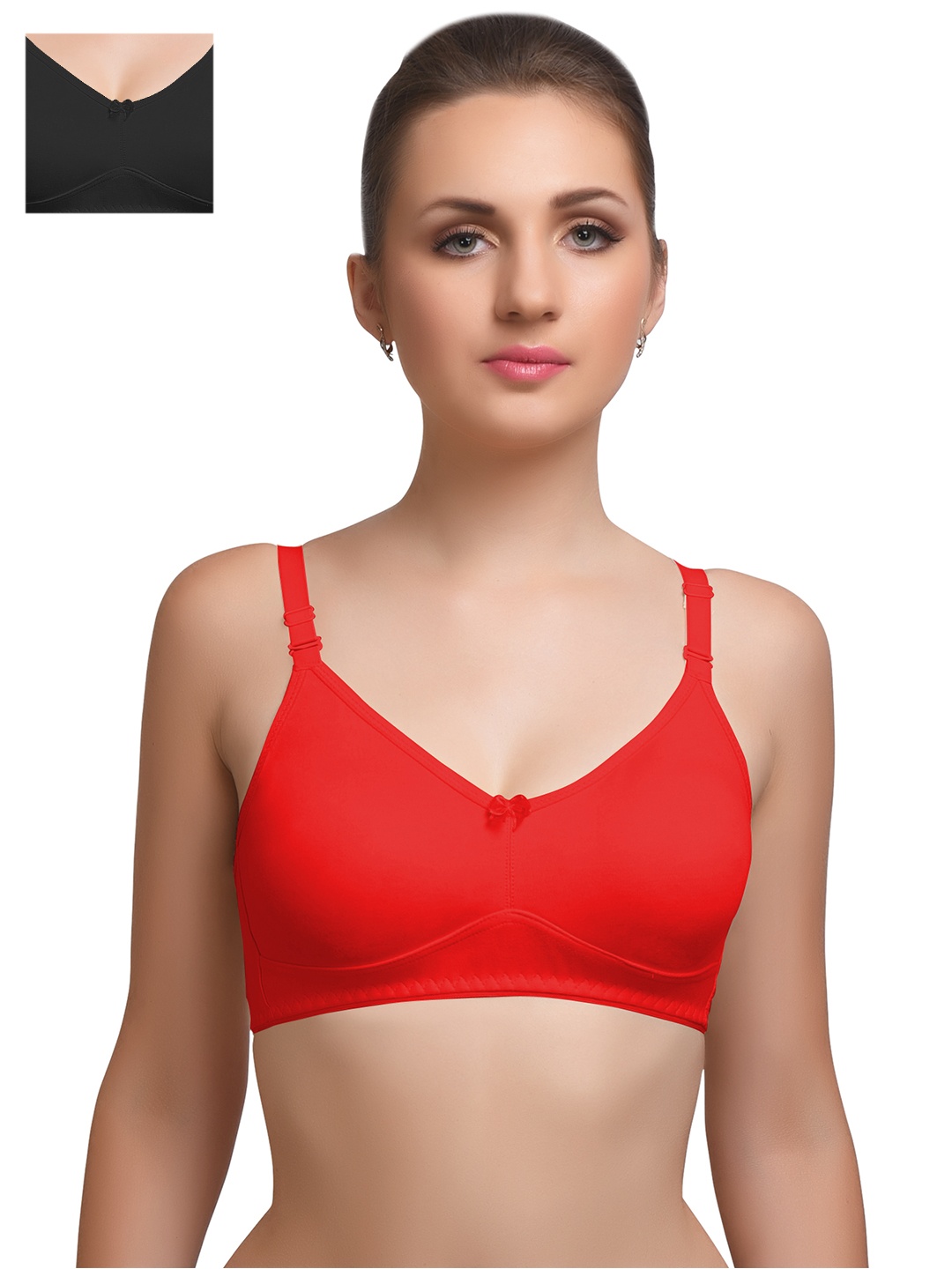 Lady Lyka Pack of 2 Full-Coverage Bras, Black