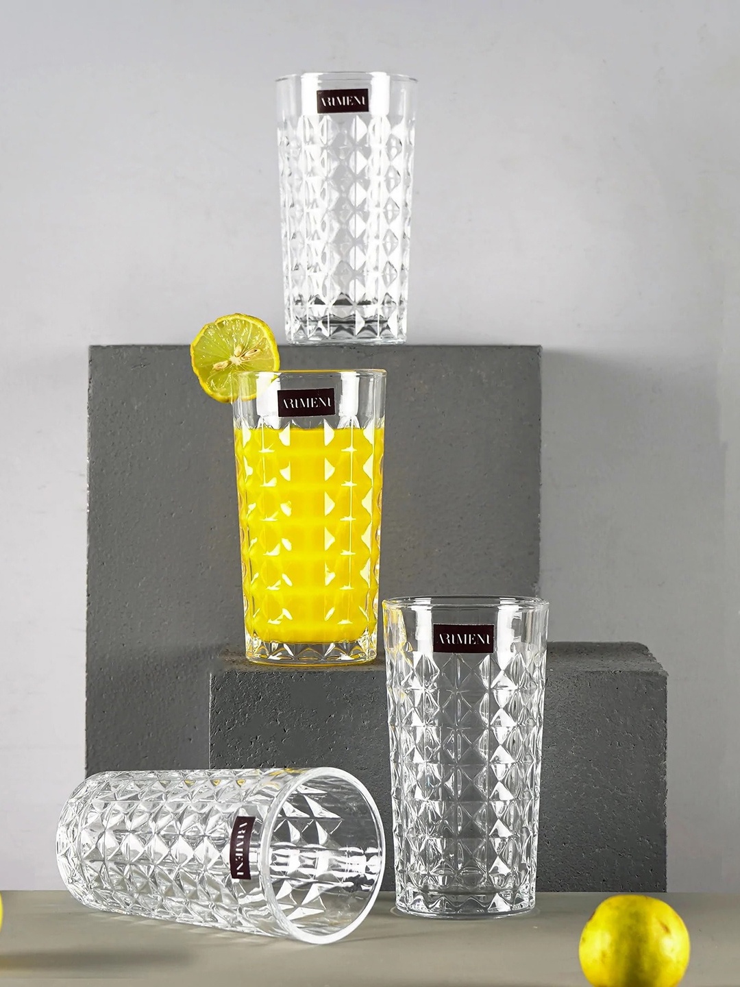 THE ARTMENT Set Of 4 Transparent Checkered Crystal Double Walled Borosilicate Glasses
THE ARTMENT Set Of 4 Transparent Checkered Crystal Double Walled Borosilicate Glasses