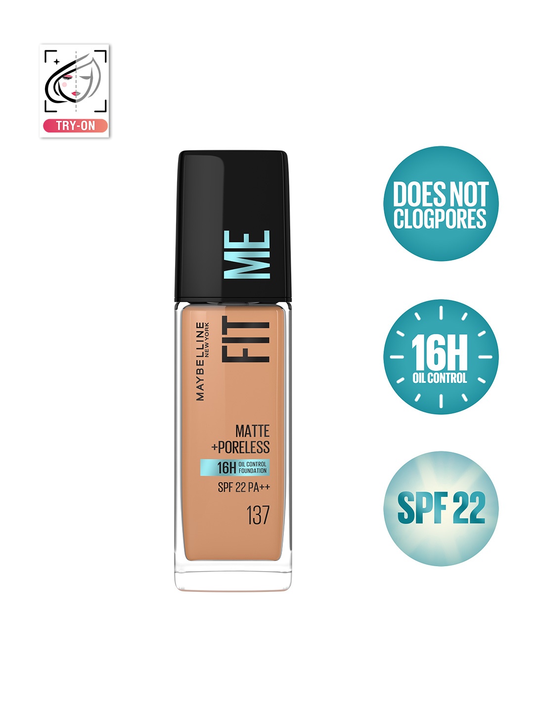 Maybelline New York Fit Me Matte+Poreless Liquid Foundation 30 ml - Golden Tan 137, Beige
Maybelline New York Fit Me Matte+Poreless Liquid Foundation 30 ml - Golden Tan 137, Beige