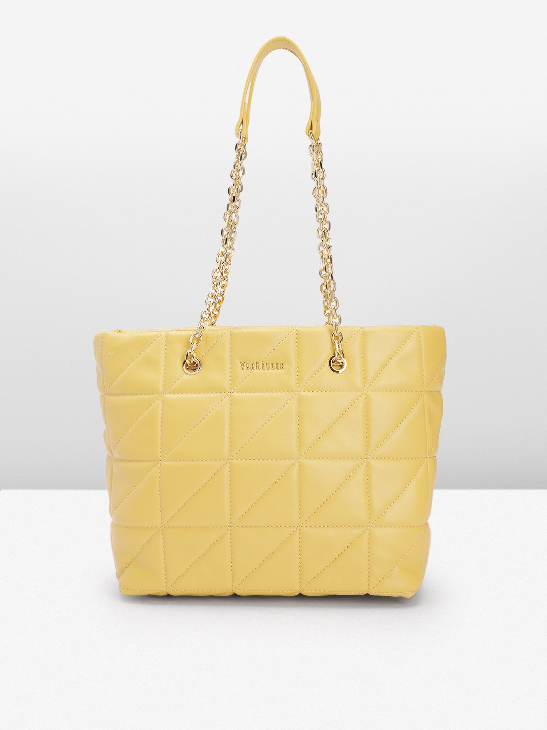 Van Heusen Geometric Textured PU Structured Shoulder Bag with Quilted Detail, Yellow
Van Heusen Geometric Textured PU Structured Shoulder Bag with Quilted Detail, Yellow