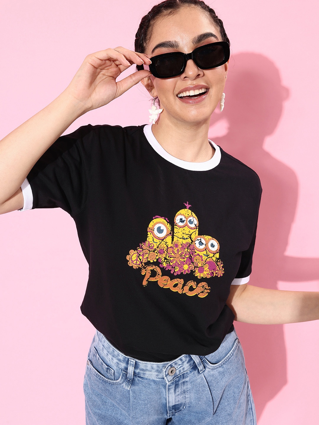 Minions by Kook N Keech Sable Black Minions Print Cotton Vacay Chill Graphic High T-shirt
Minions by Kook N Keech Sable Black Minions Print Cotton Vacay Chill Graphic High T-shirt