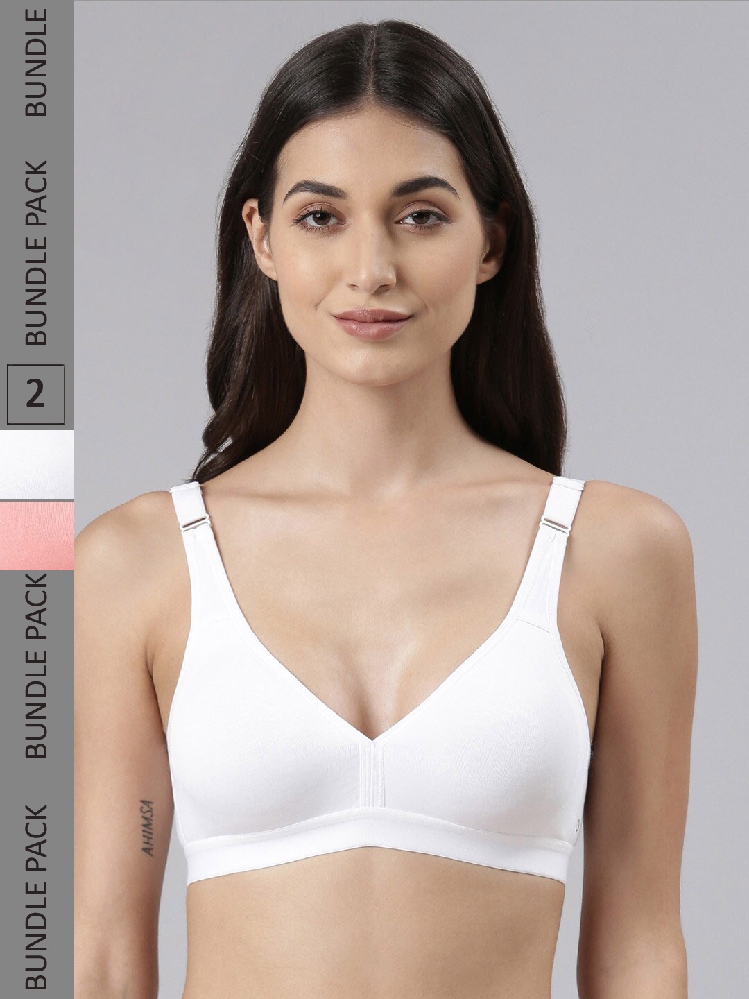 Dollar Missy Pack of 2 Combed Cotton with Stretchy Elastane Wire-Free Basic Support Bra, White
Dollar Missy Pack of 2 Combed Cotton with Stretchy Elastane Wire-Free Basic Support Bra, White