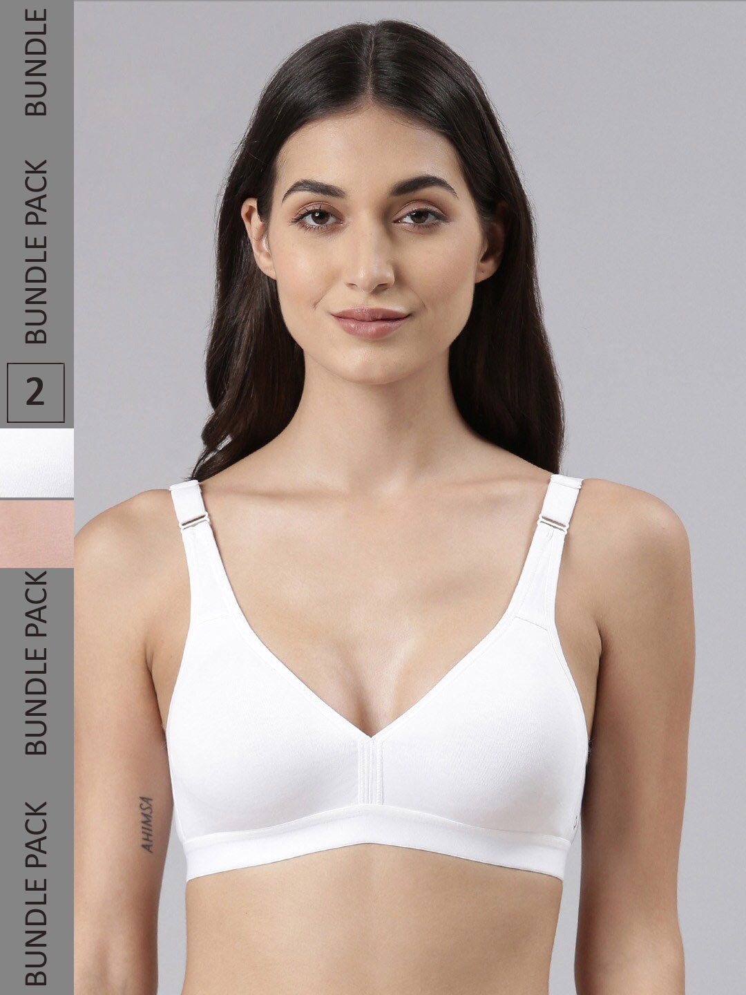 Dollar Missy Pack of 2 Combed Cotton with Stretchy Elastane Wire-Free Basic Support Bra, White
Dollar Missy Pack of 2 Combed Cotton with Stretchy Elastane Wire-Free Basic Support Bra, White