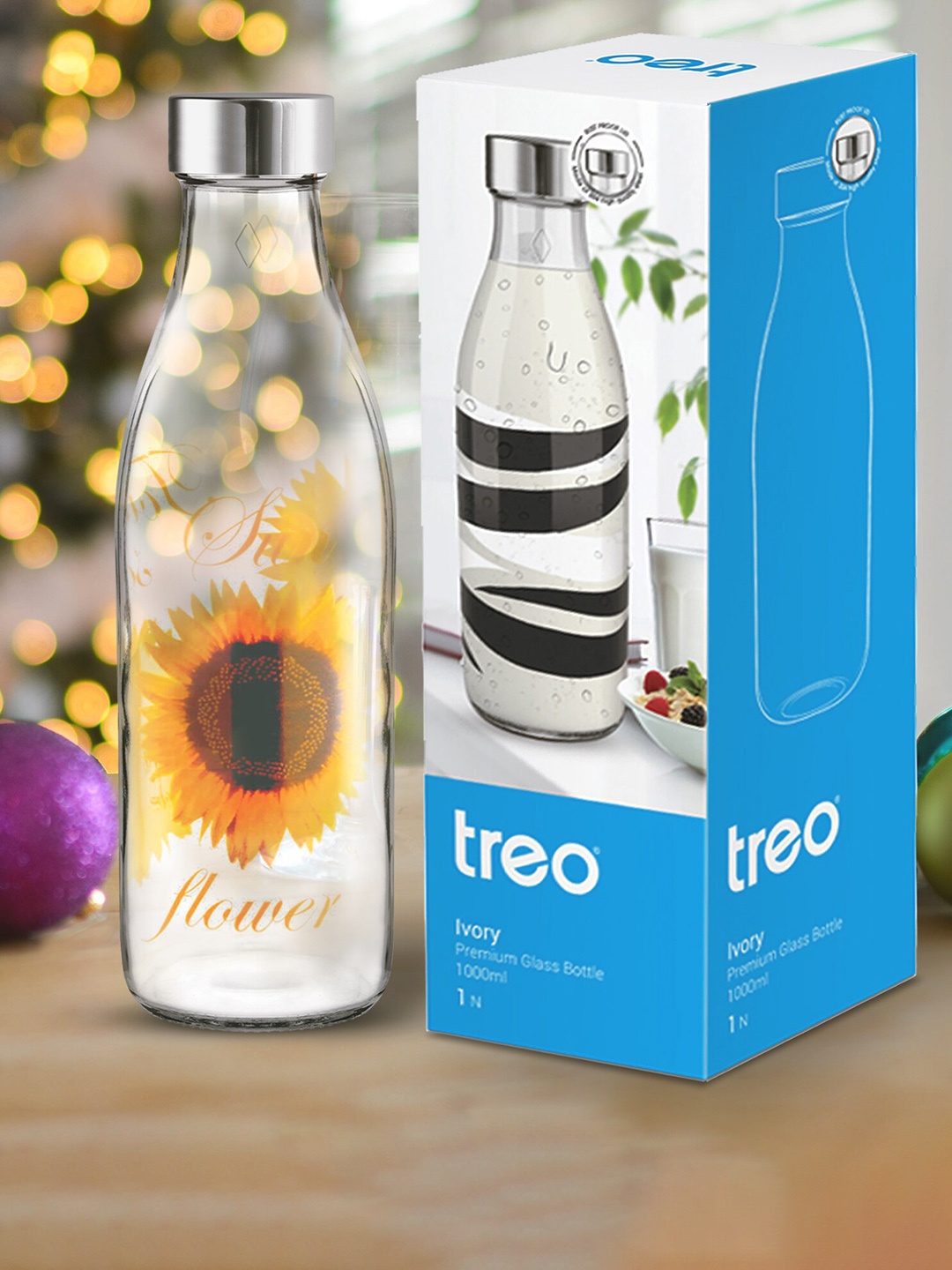 Treo Ivory Premium Glass Set Of 4 Yellow Floral Printed Glass Water Bottles 1 L Each
Treo Ivory Premium Glass Set Of 4 Yellow Floral Printed Glass Water Bottles 1 L Each