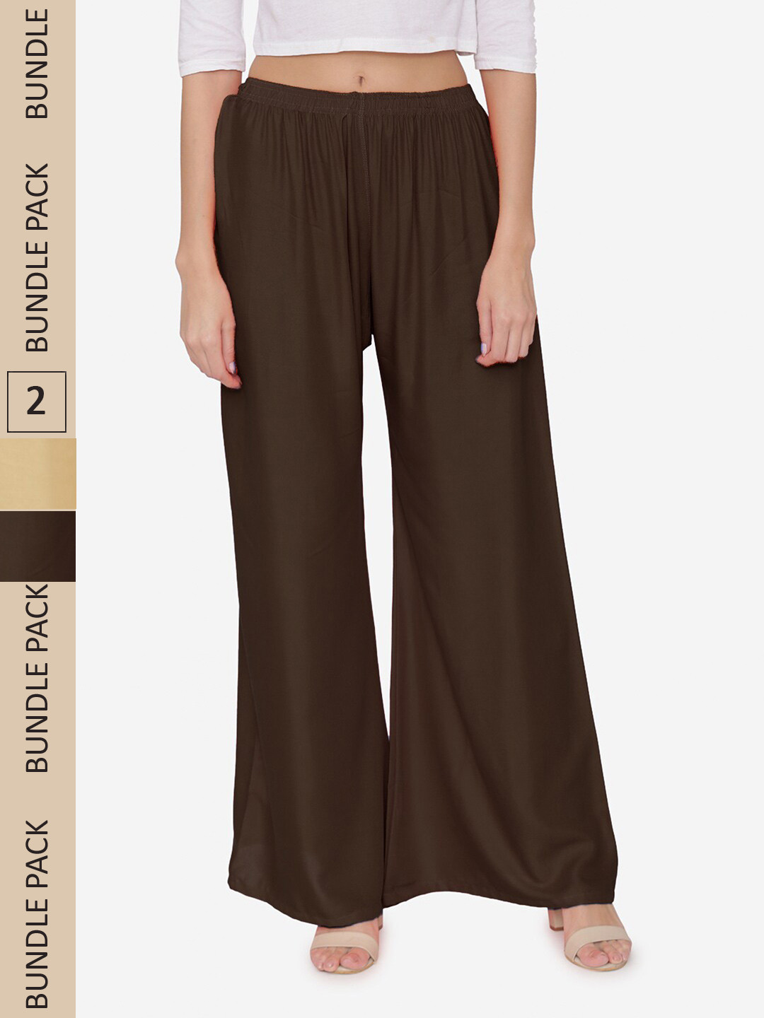 N-Gal Women Pack Of 2 Knitted Palazzos, Brown
N-Gal Women Pack Of 2 Knitted Palazzos, Brown