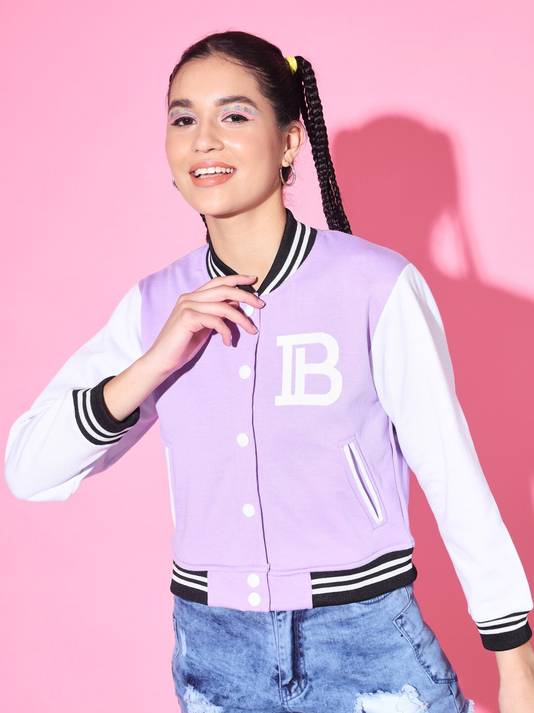 BUY NEW TREND Women Typography Fleece Lightweight Varsity Jacket, Purple
BUY NEW TREND Women Typography Fleece Lightweight Varsity Jacket, Purple