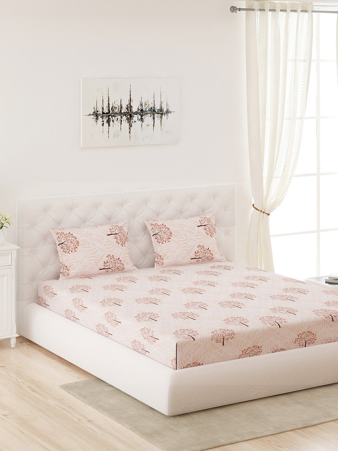 Moca By Monte Carlo Off White & Red Floral Printed Cotton 200 TC King Bedsheet with 2 Pillow Covers
Moca By Monte Carlo Off White & Red Floral Printed Cotton 200 TC King Bedsheet with 2 Pillow Covers