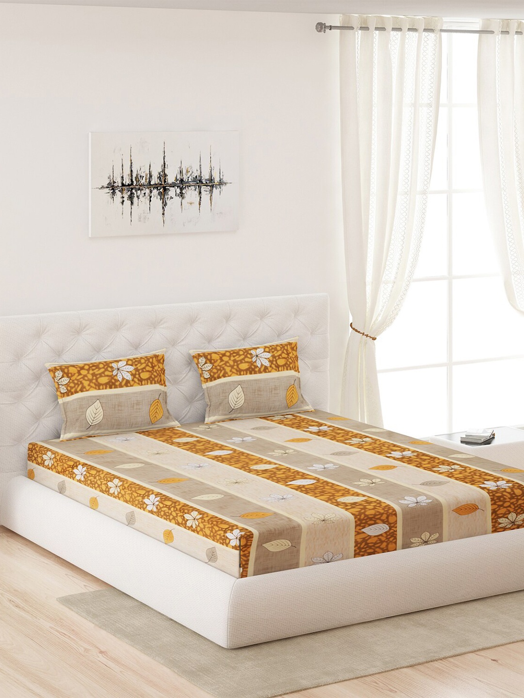 Moca By Monte Carlo Brown & Grey Floral 120 TC Cotton Queen Bedsheet with 2 Pillow Covers
Moca By Monte Carlo Brown & Grey Floral 120 TC Cotton Queen Bedsheet with 2 Pillow Covers