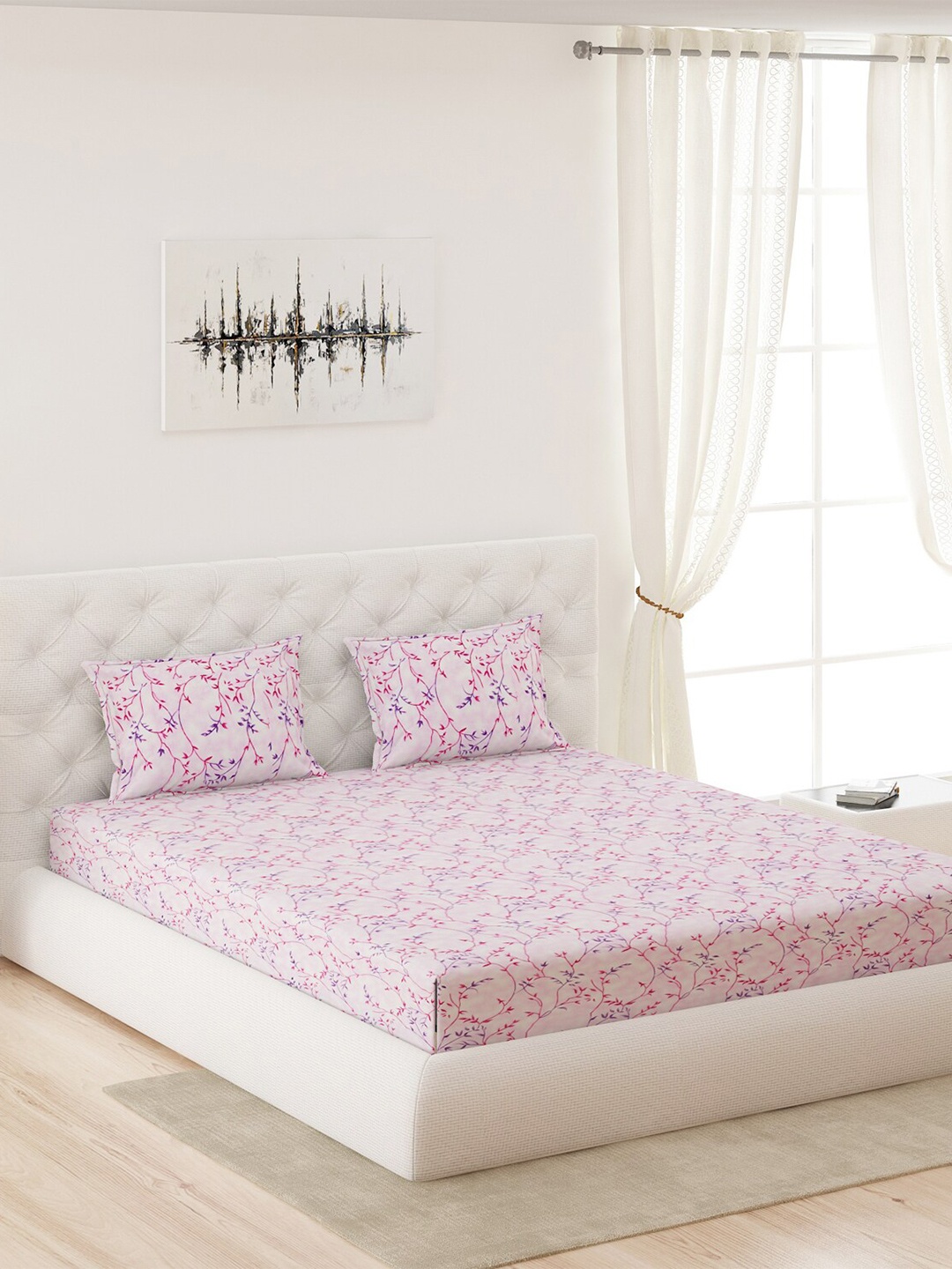 Moca By Monte Carlo Pink & Purple Ethnic Motifs 120 TC Queen Bedsheet with 2 Pillow Covers
Moca By Monte Carlo Pink & Purple Ethnic Motifs 120 TC Queen Bedsheet with 2 Pillow Covers