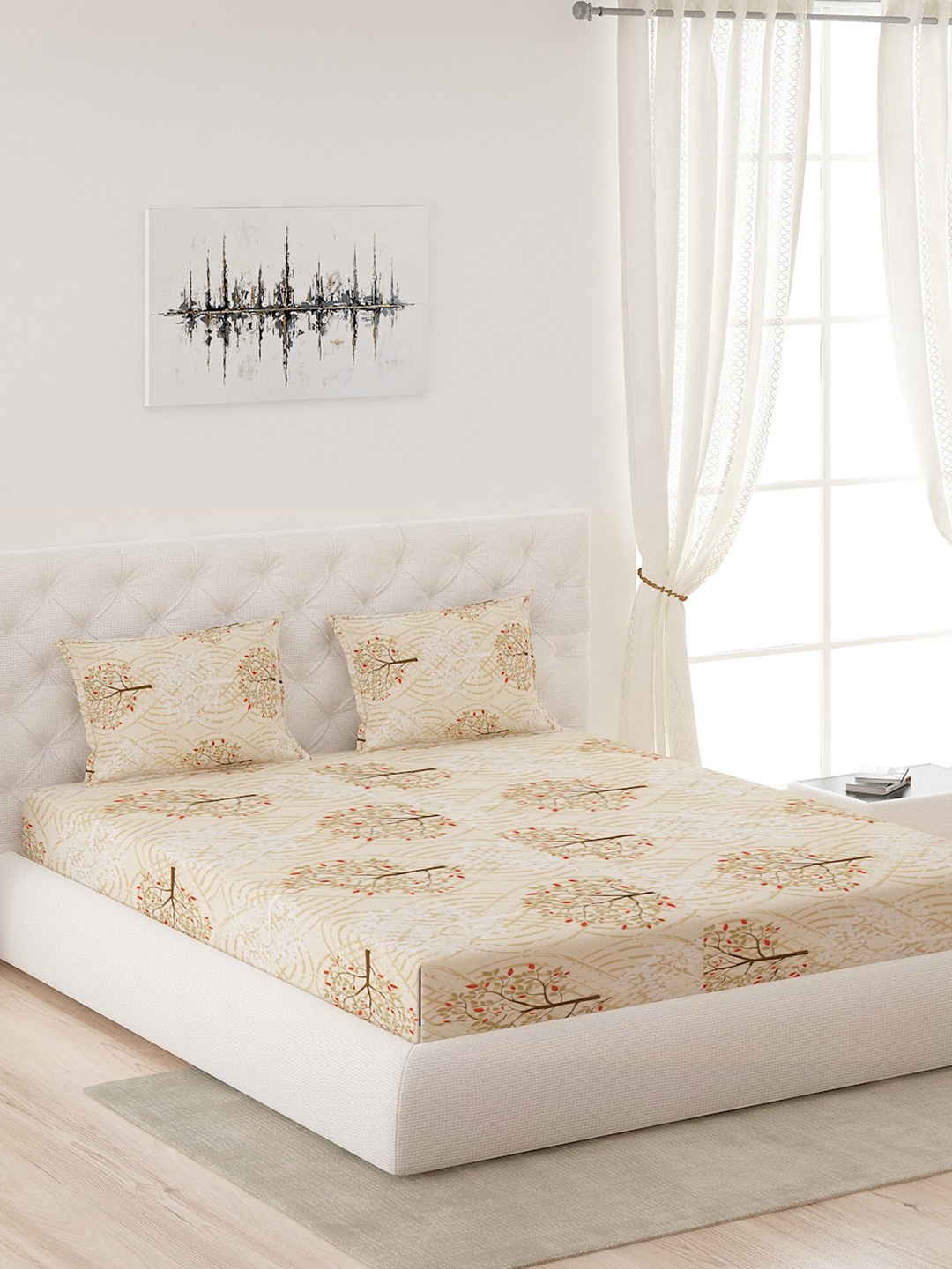 Moca By Monte Carlo Beige Floral Preinted 200 TC King Cotton Bedsheet with 2 Pillow Covers
Moca By Monte Carlo Beige Floral Preinted 200 TC King Cotton Bedsheet with 2 Pillow Covers