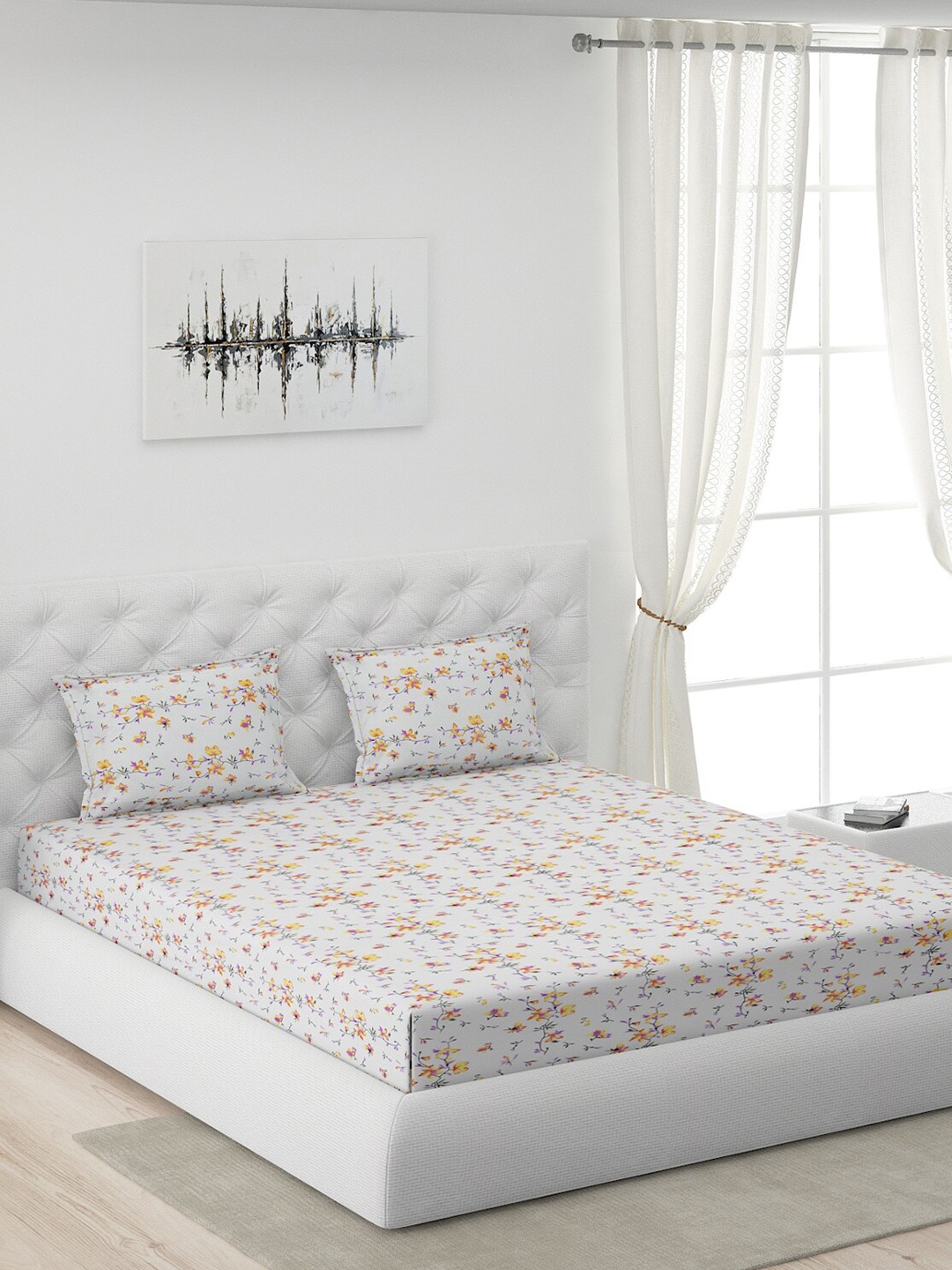 Moca By Monte Carlo White & Yellow Printed 104 TC Queen Bedsheet with 2 Pillow Covers
Moca By Monte Carlo White & Yellow Printed 104 TC Queen Bedsheet with 2 Pillow Covers