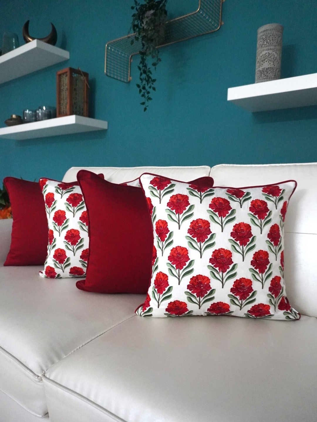 TARA- Sparkling Homes Embroidered Cushion Covers White & Red Set of 4 Cushion Covers
TARA- Sparkling Homes Embroidered Cushion Covers White & Red Set of 4 Cushion Covers