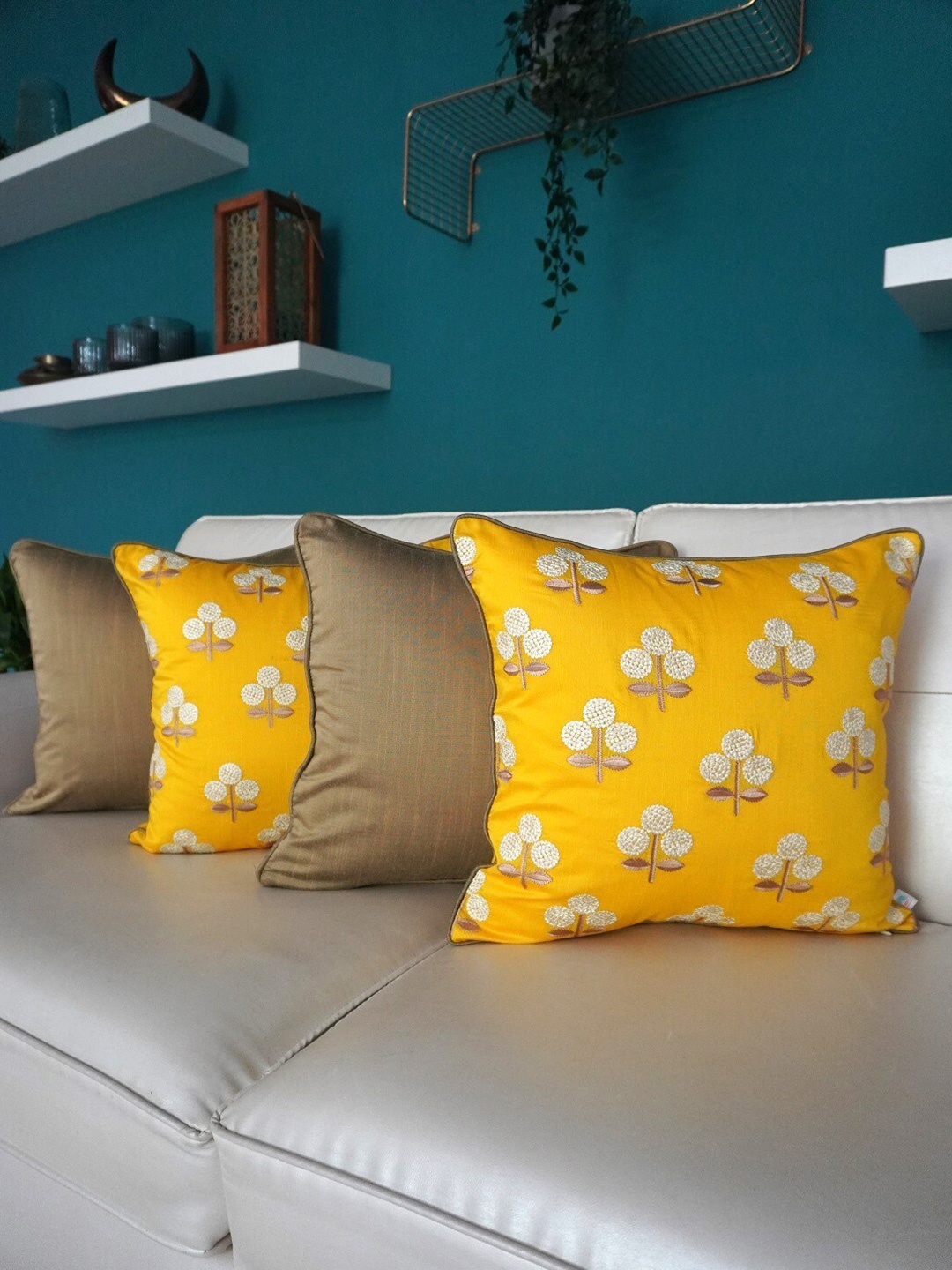 TARA- Sparkling Homes Embroidered Cushion Covers Yellow & Brown Set of 4 Cushion Covers
TARA- Sparkling Homes Embroidered Cushion Covers Yellow & Brown Set of 4 Cushion Covers