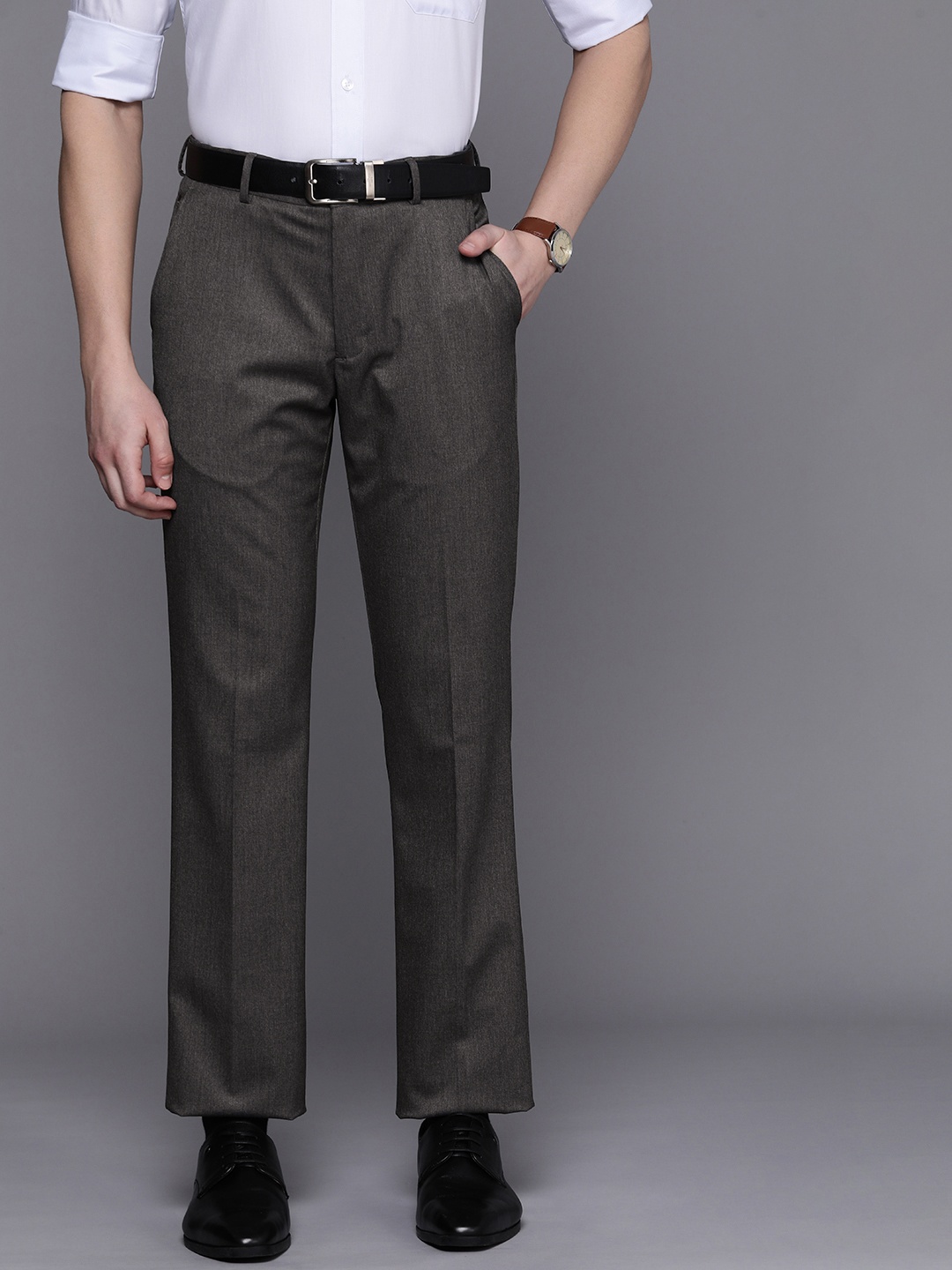 Louis Philippe Men Solid Regular Fit Mid-Rise Plain Woven Flat-Front Formal Trousers, Grey
Louis Philippe Men Solid Regular Fit Mid-Rise Plain Woven Flat-Front Formal Trousers, Grey