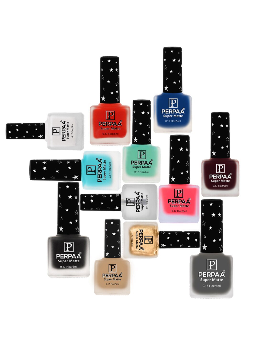 PERPAA Set of 12 Super Matte Quick-Dry & Long-Lasting Nail Polish 6 ml Each- Combo 11, Multi
PERPAA Set of 12 Super Matte Quick-Dry & Long-Lasting Nail Polish 6 ml Each- Combo 11, Multi