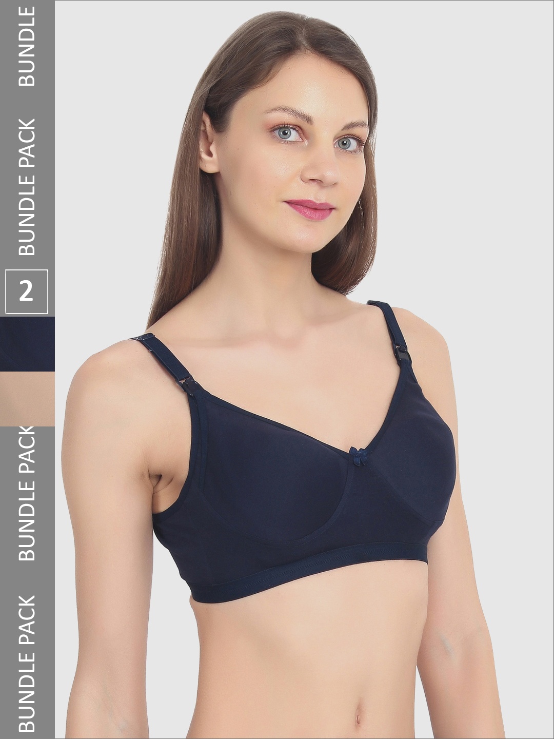 Mylo Pack of 2 Cotton Maternity Non Padded & Non Wired Nursing Bra, Navy blue
Mylo Pack of 2 Cotton Maternity Non Padded & Non Wired Nursing Bra, Navy blue