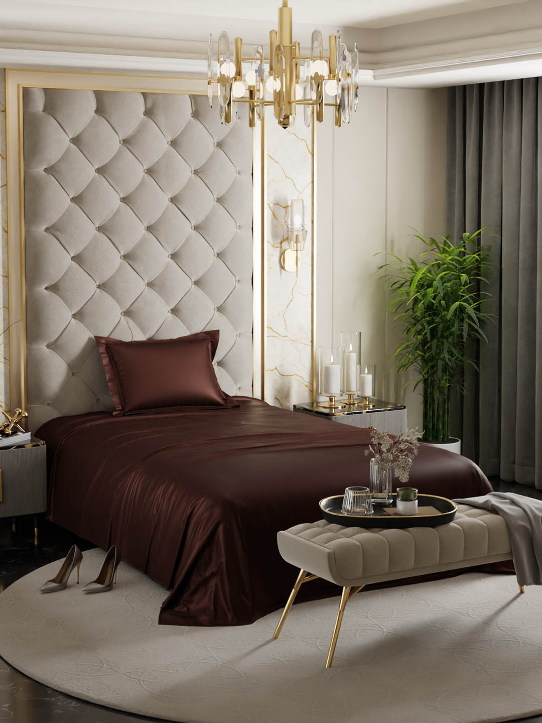 Stoa Paris Date Night Collection Brown 300TC Single Satin Bedsheet with 1 Pillow Cover
Stoa Paris Date Night Collection Brown 300TC Single Satin Bedsheet with 1 Pillow Cover