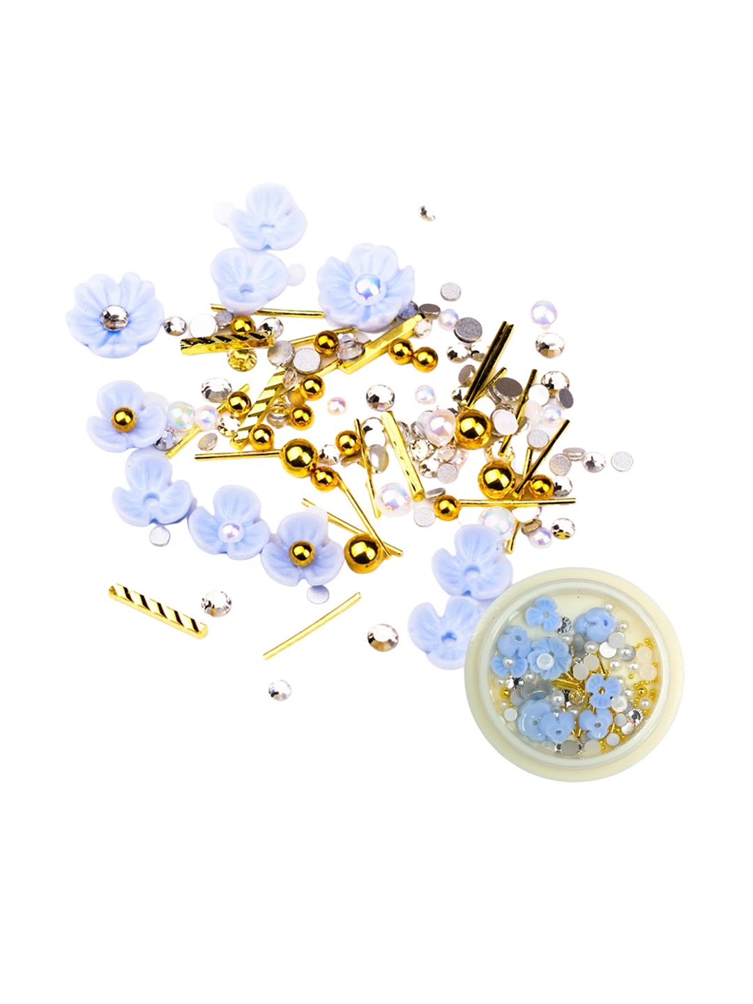 S.A.V.I. Set Of 2 Rhinestone Resin Shell Flower & Beads Nail Art Accessories- White & Blue
S.A.V.I. Set Of 2 Rhinestone Resin Shell Flower & Beads Nail Art Accessories- White & Blue