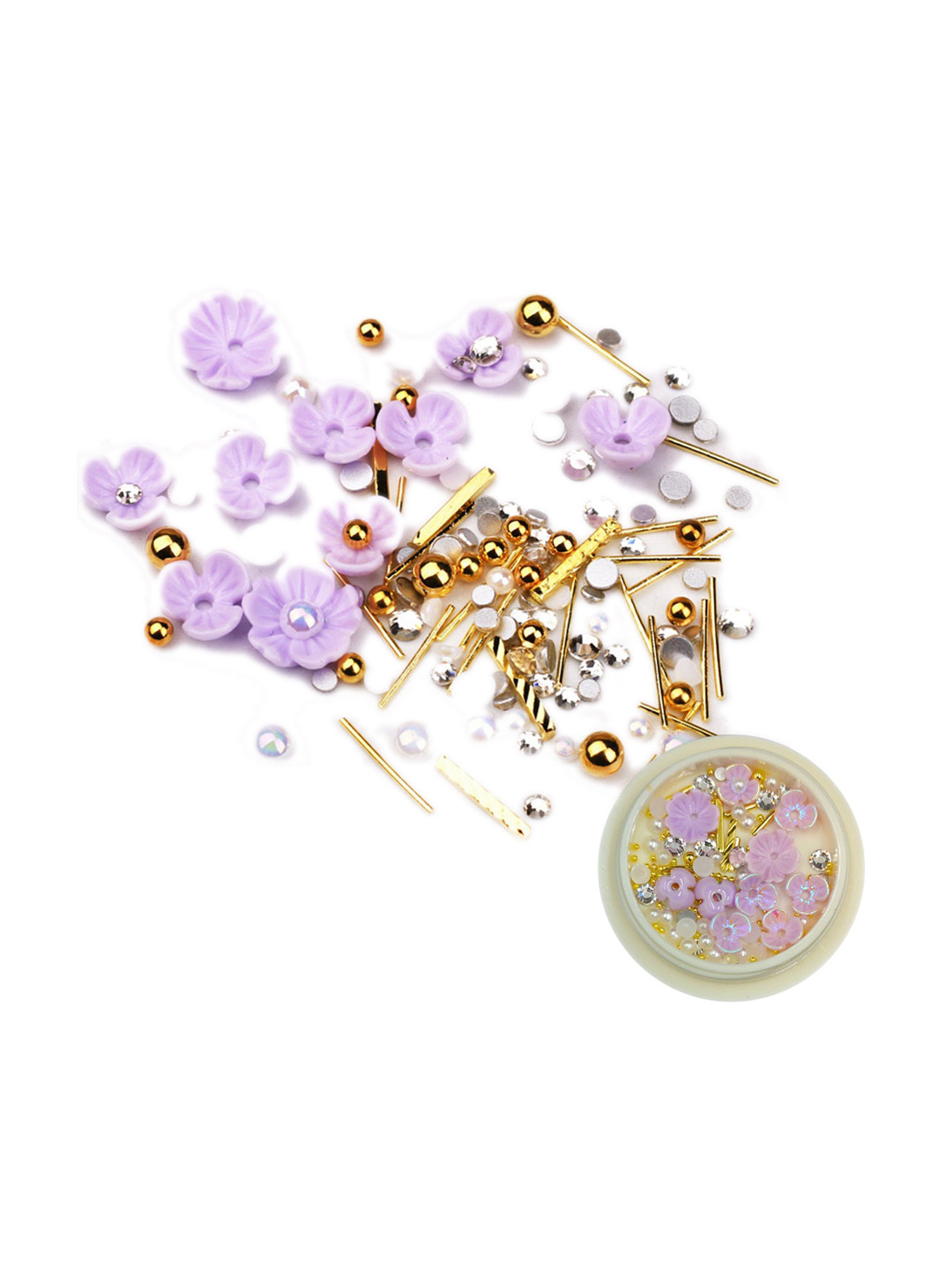 S.A.V.I. Set Of 2 Rhinestone Resin Shell Flower & Beads Nail Art Accessories- White-Purple
S.A.V.I. Set Of 2 Rhinestone Resin Shell Flower & Beads Nail Art Accessories- White-Purple