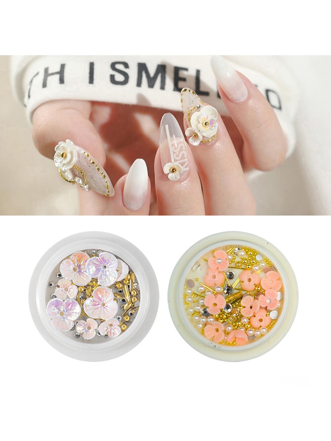 S.A.V.I. Set Of 2 Rivet Rhinestone Resin Shell Flower & Beads Nail Art Accessories, Peach
S.A.V.I. Set Of 2 Rivet Rhinestone Resin Shell Flower & Beads Nail Art Accessories, Peach