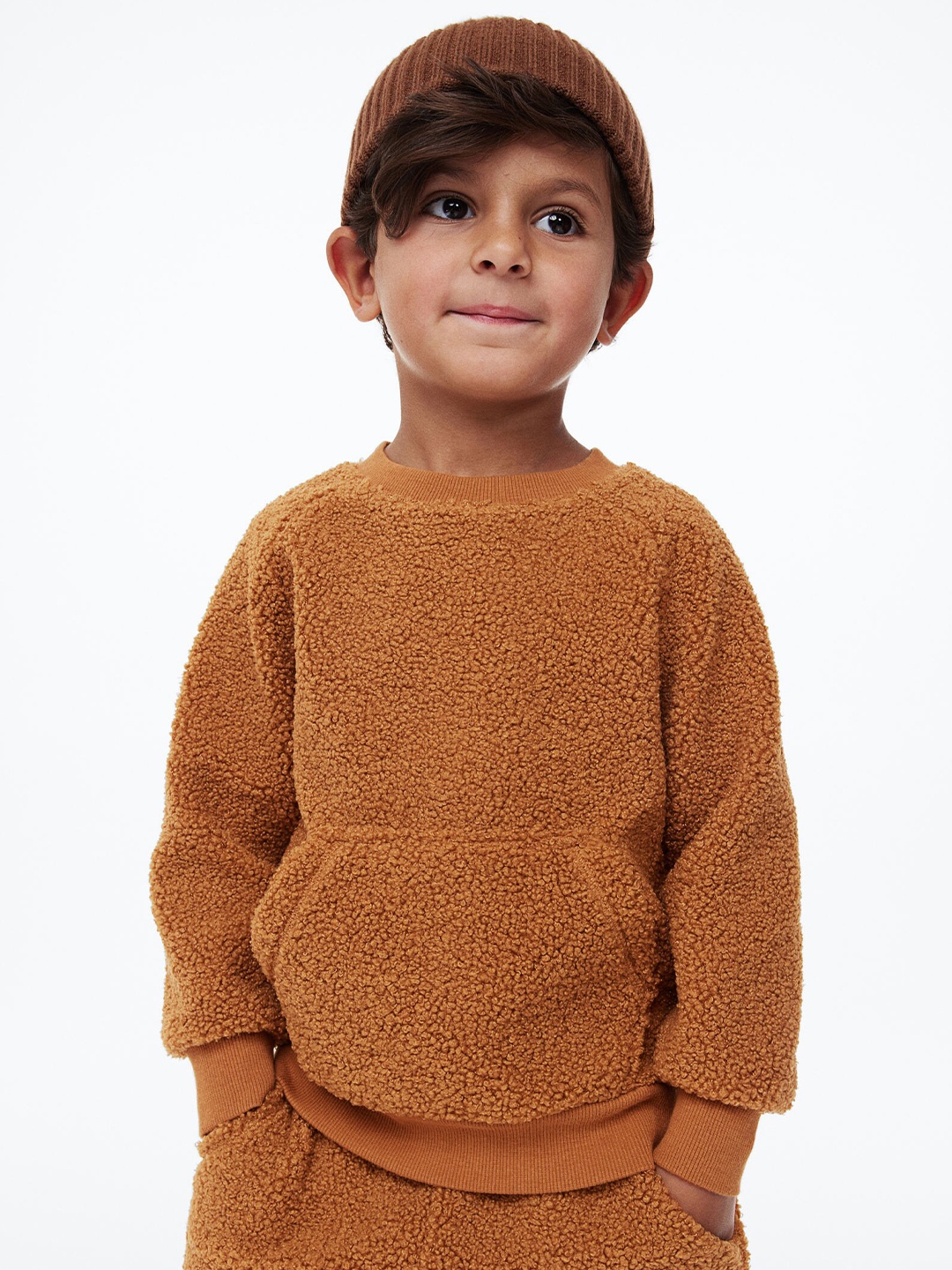 H&M Boys 2-Piece Teddy Set, Brown
