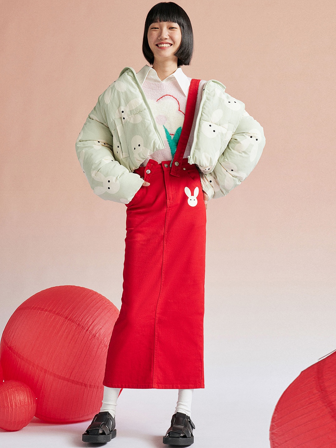 H&M Women Hooded Puffer Jacket, Green