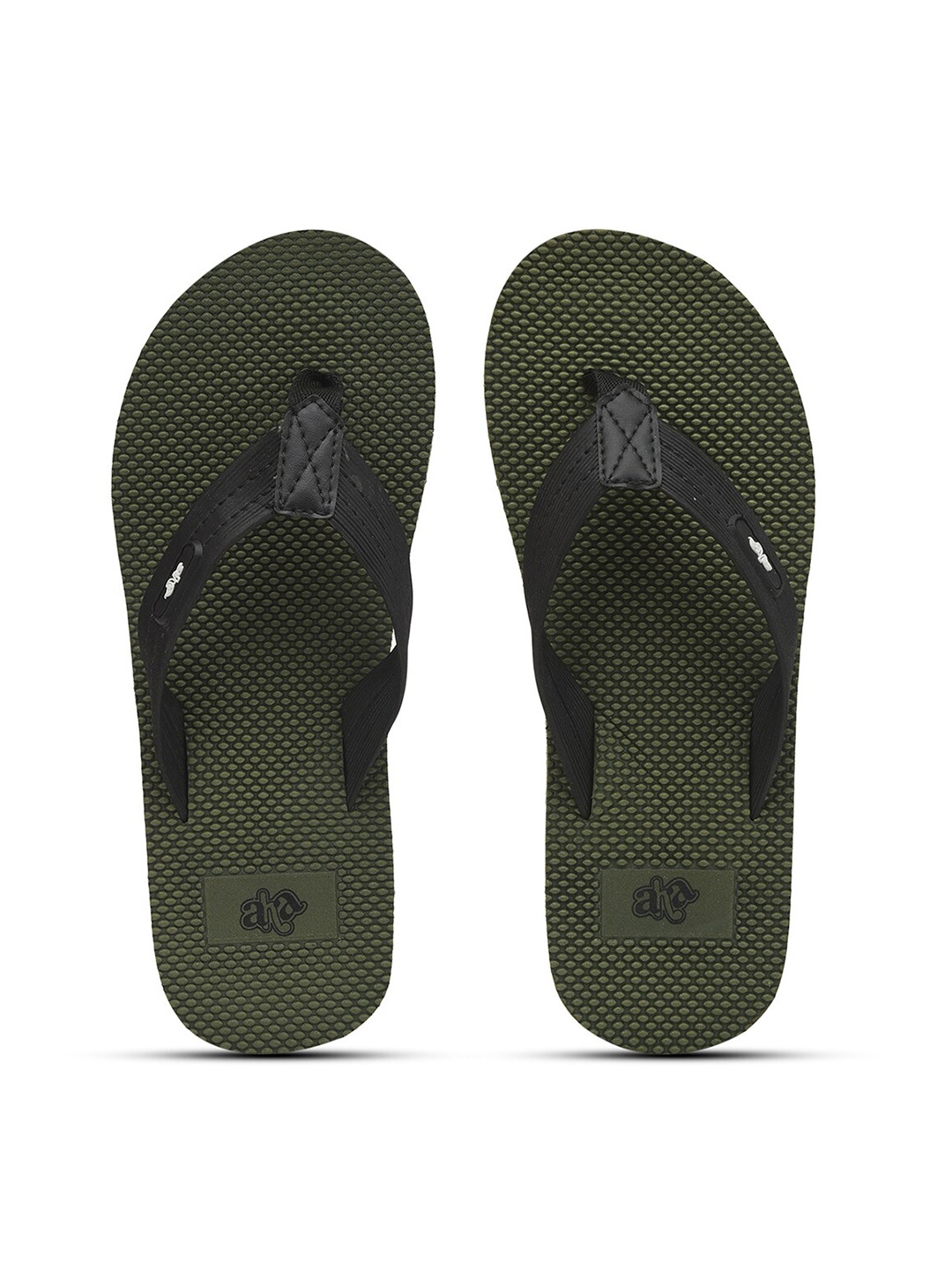 Liberty Men Green & Black Striped Thong Flip-Flops
