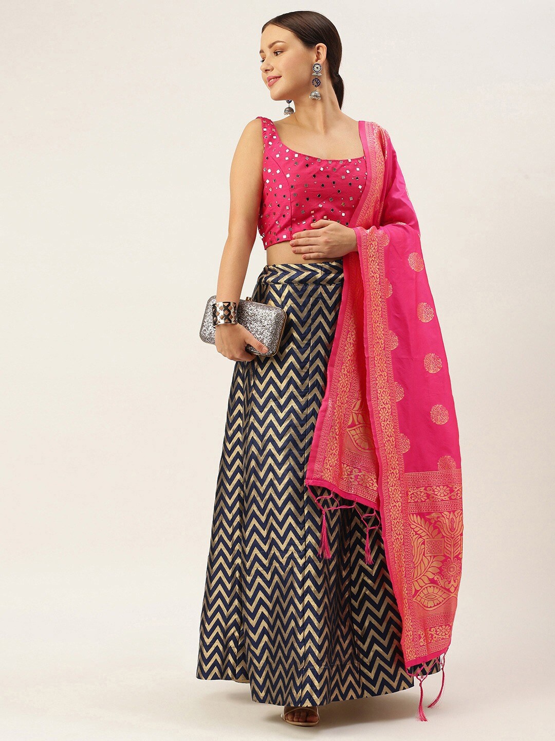Kaizen TEXO FAB Embellished Semi-Stitched Lehenga & Unstitched Blouse With Dupatta, Blue
Kaizen TEXO FAB Embellished Semi-Stitched Lehenga & Unstitched Blouse With Dupatta, Blue