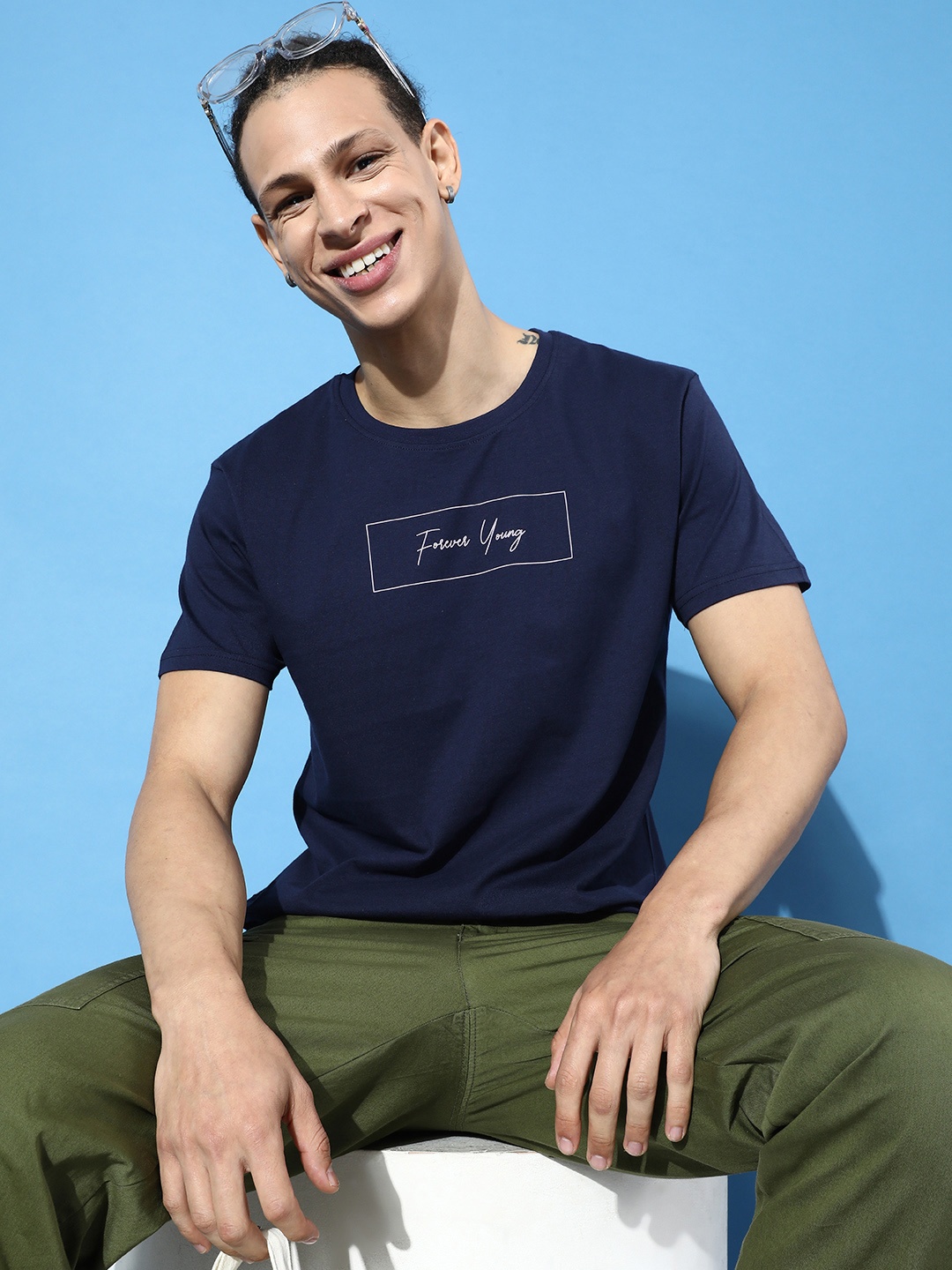 HERE&NOW Men Navy Blue Nostalgic Back To School Typography Printed Pure Cotton T-shirt
HERE&NOW Men Navy Blue Nostalgic Back To School Typography Printed Pure Cotton T-shirt