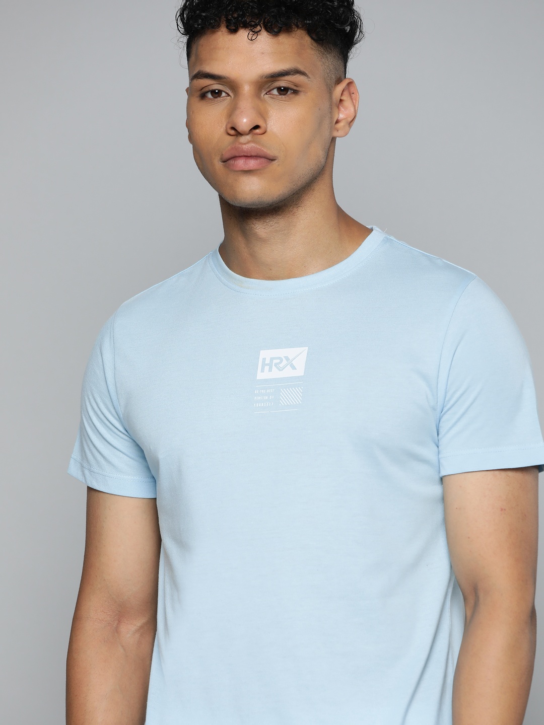 HRX by Hrithik Roshan Brand Logo Printed T-shirt, Blue