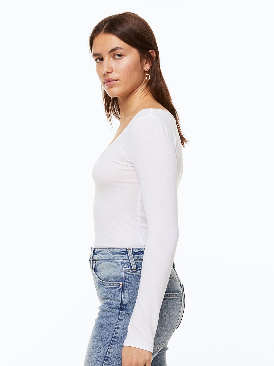 H&M Jersey Top, White