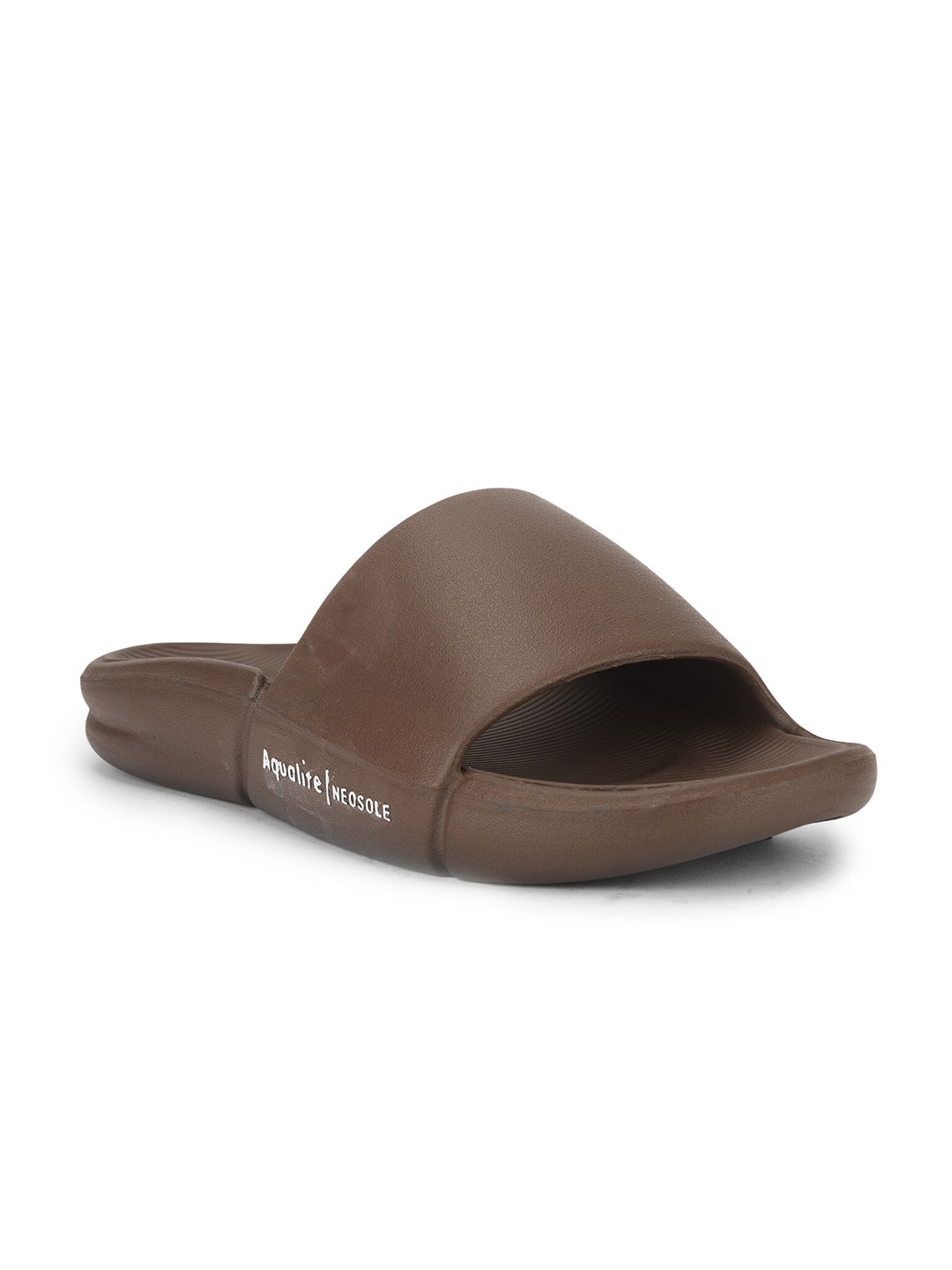 Aqualite Men Solid Sliders, Brown