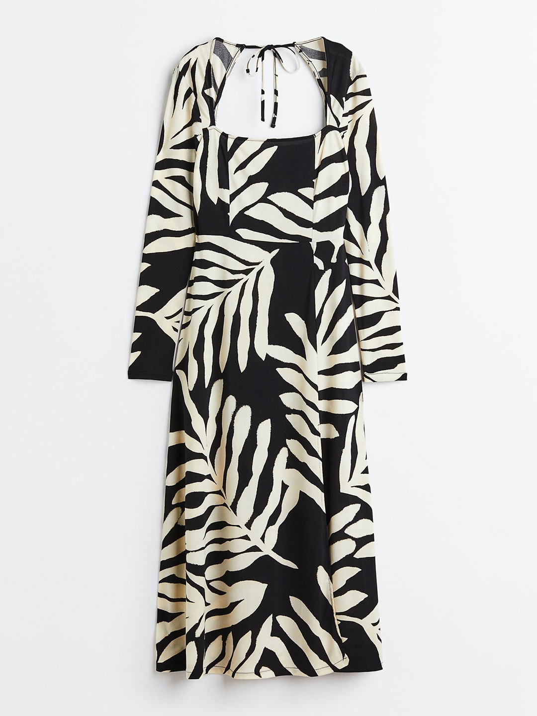 H&M Square-Neck Jersey Dress, Black