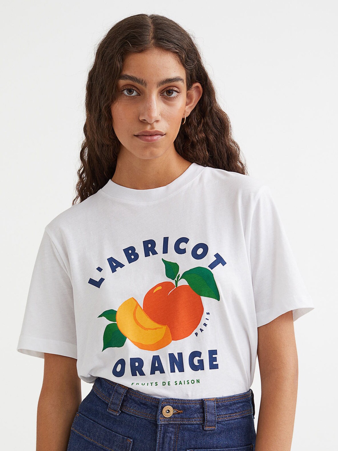 H&M Women Cotton T-shirt, White