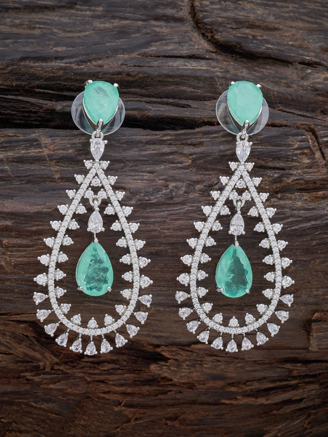 Kushal's Fashion Jewellery Rhodium-Plated Teardrop Shaped Drop Earrings, Sea green
Kushal's Fashion Jewellery Rhodium-Plated Teardrop Shaped Drop Earrings, Sea green