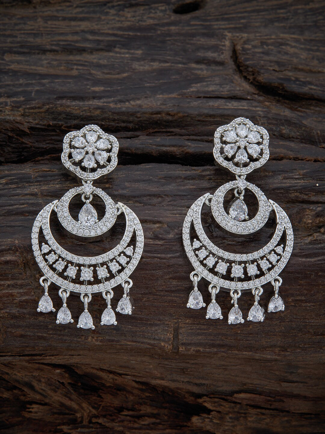 Kushal's Fashion Jewellery Rhodium-Plated Crescent Shaped Chandbalis Earrings, White
Kushal's Fashion Jewellery Rhodium-Plated Crescent Shaped Chandbalis Earrings, White