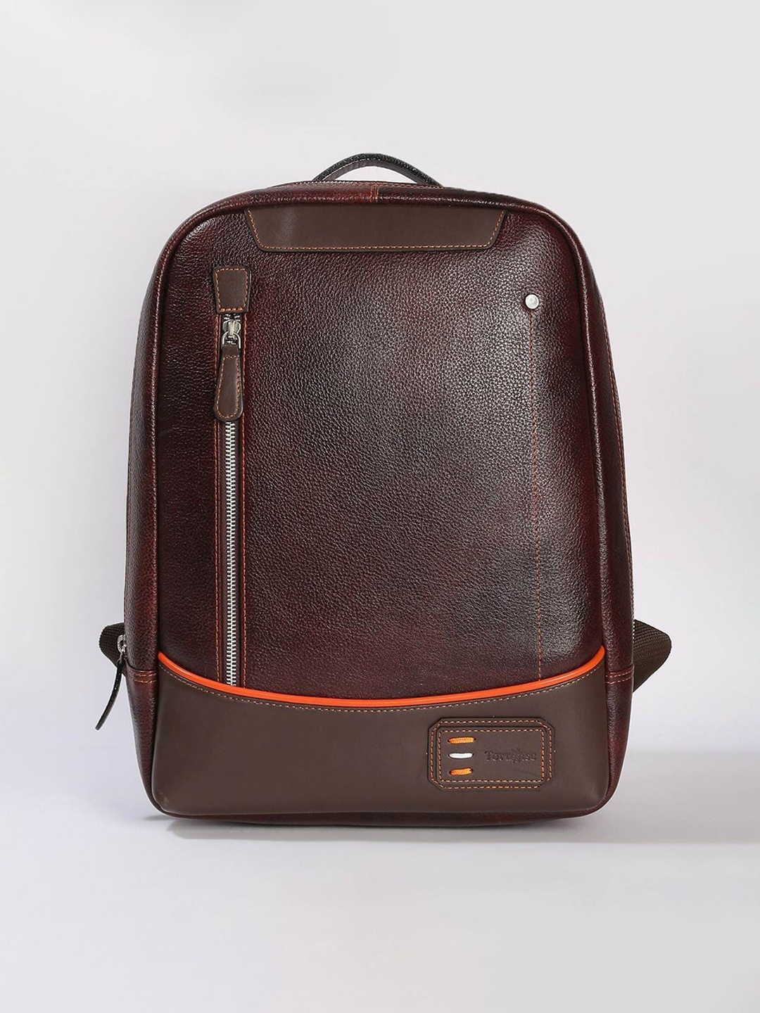 Tortoise Men Leather Backpack, Brown
