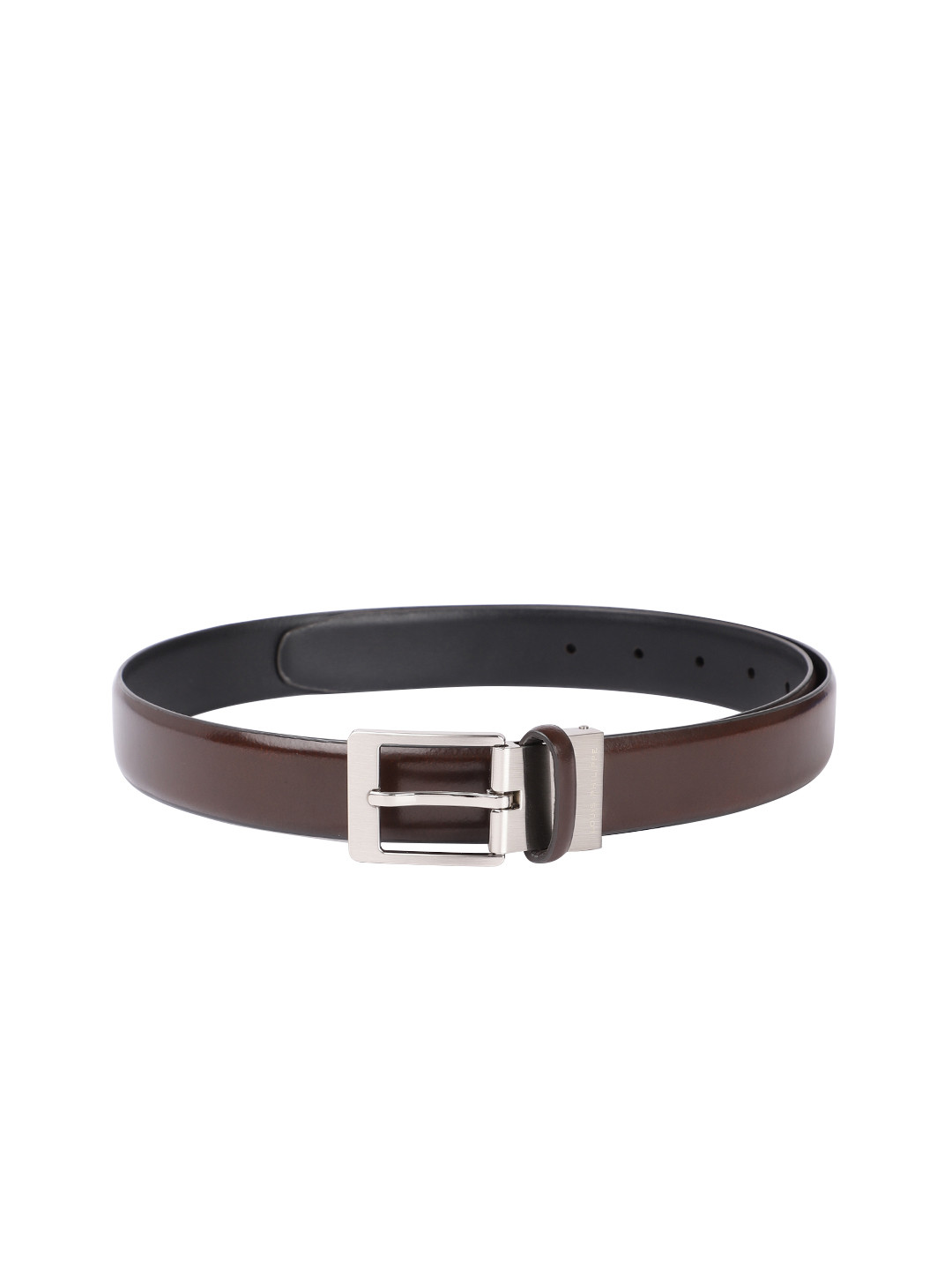 Louis Philippe Men Solid Leather Reversible Slim Formal Belt, Brown
Louis Philippe Men Solid Leather Reversible Slim Formal Belt, Brown
