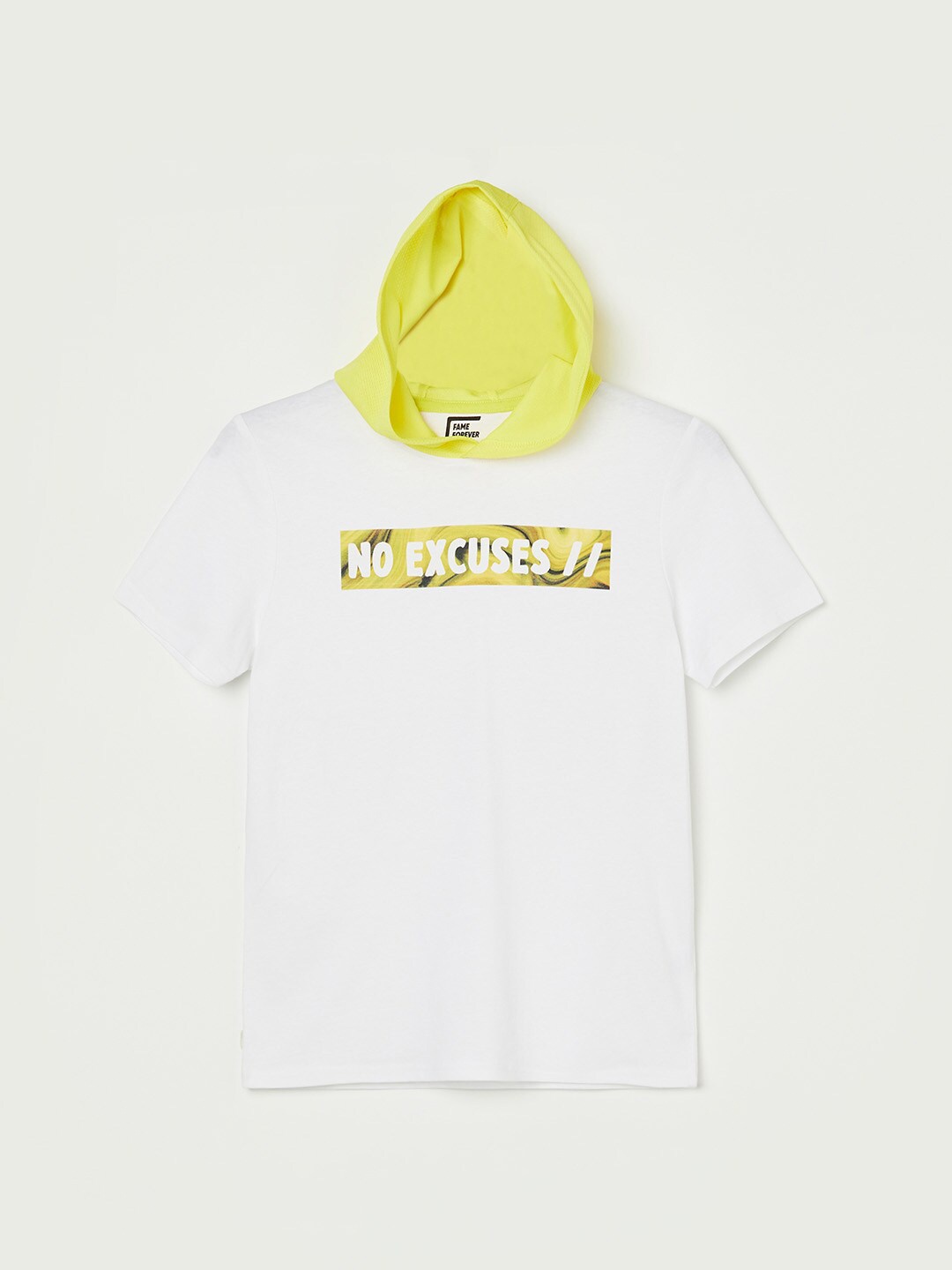 Fame Forever by Lifestyle Boys Typography Printed Cotton T-shirt, White
