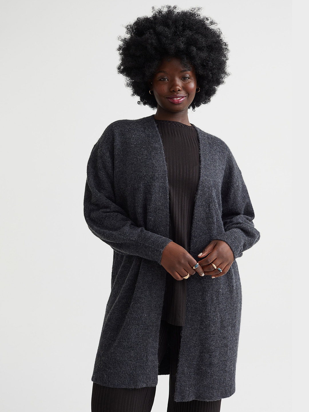 H&M Women Long Cardigan, Grey